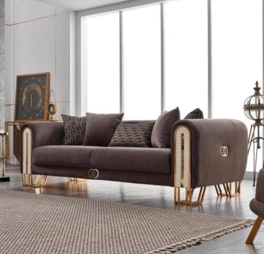 JVmoebel 3-Sitzer Luxus Couch Metall Sofa Dreisitzer Couchen Polster Möbel 240cm, 1 Teile, Made in Europa