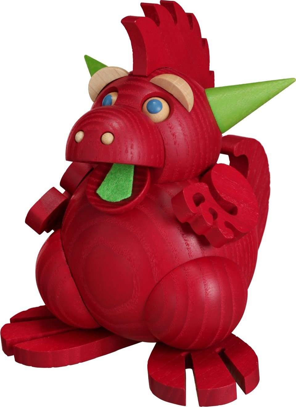 Seiffener Volkskunst Räuchermännchen Kugelräucherfigur Drache Feuerspucker, (1 St), Handarbeit aus dem Erzgebirge