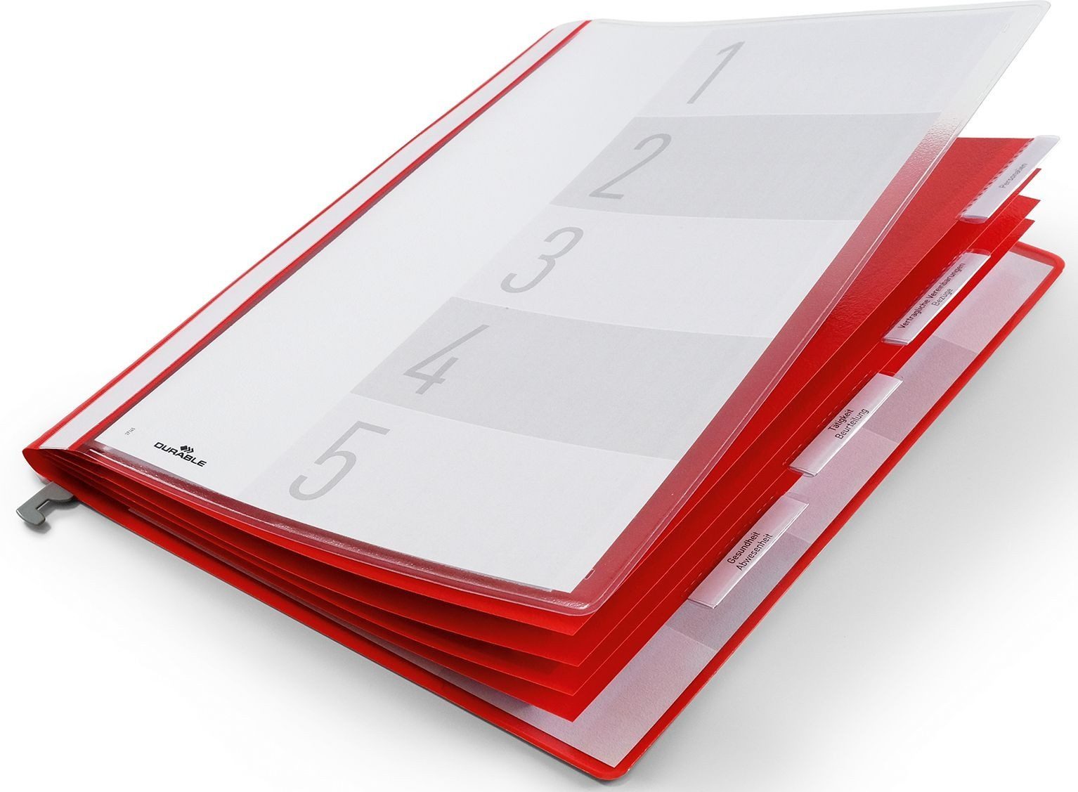 Thumbnail - DURABLE Hefter Personalhefter A4 Hartfolie 5-fach-Register rot.