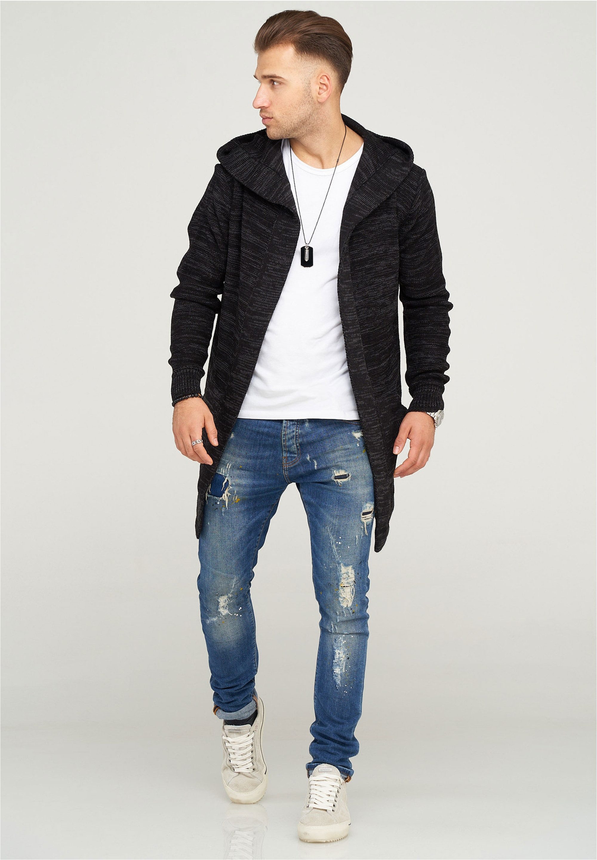 behype Strickjacke "ELIJA" mit gemütlicher Kapuze günstig online kaufen