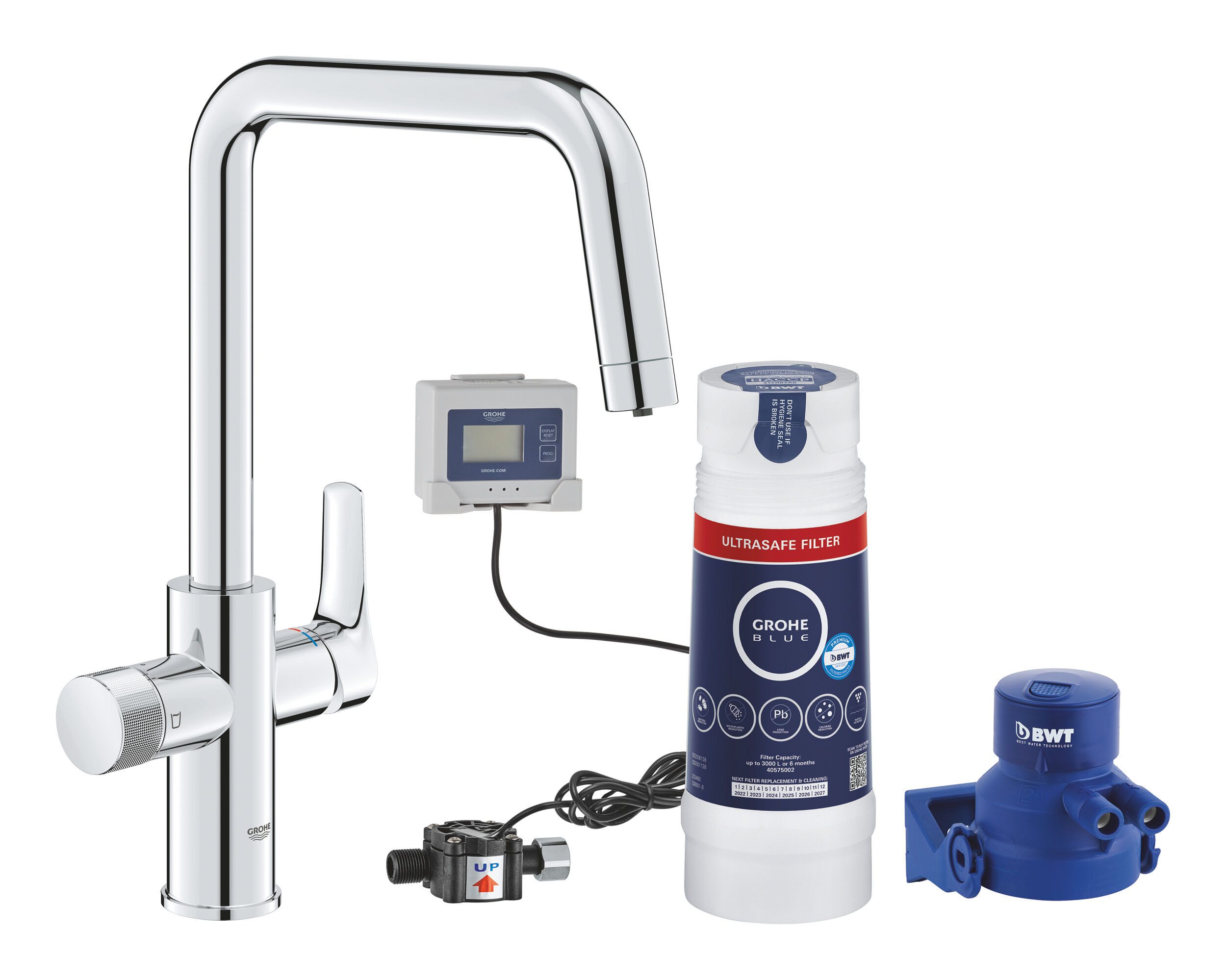 Grohe Küchenarmatur Blue Pure Start Starter Kit mit Ultrasafe Filter - Chrom
