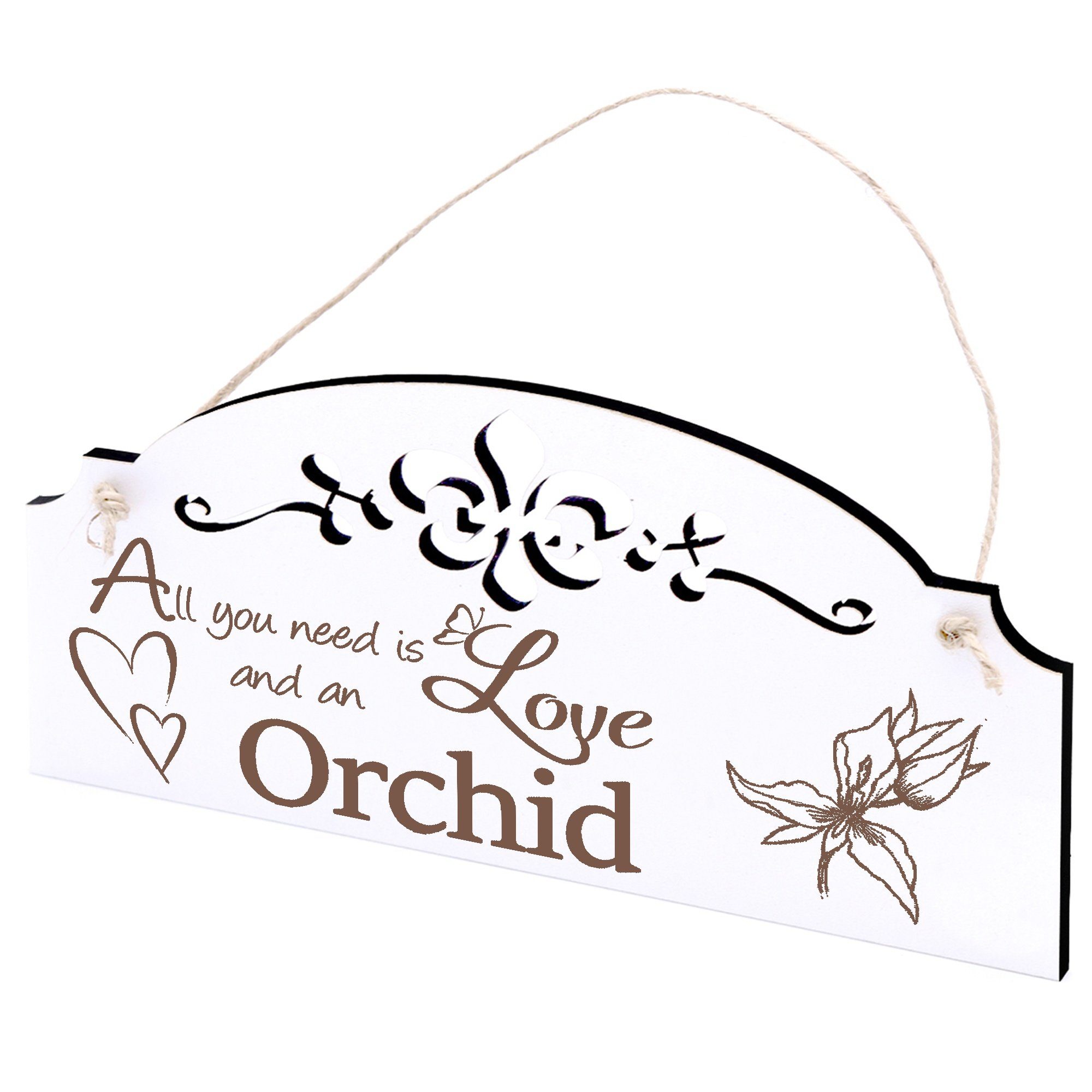 Dekolando Hängedekoration Orchidee Deko Love All is you 20x10cm need