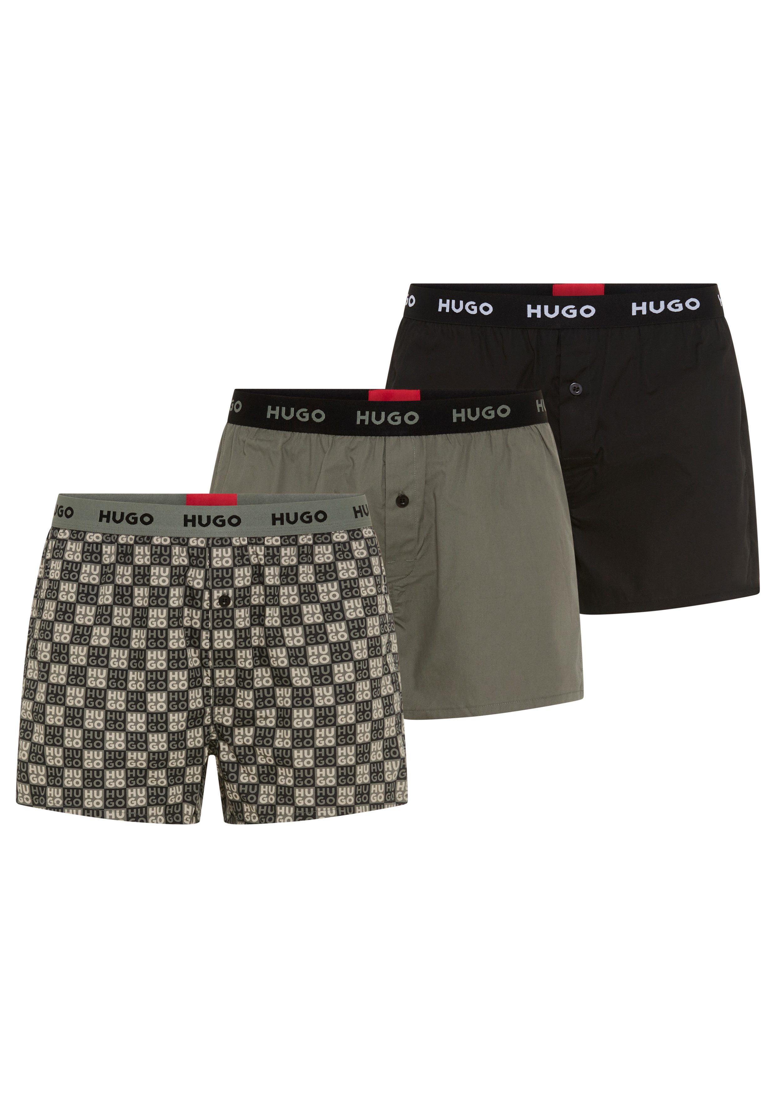 HUGO Webboxer WOVEN BOXER TR (Packung, 3-St., 3er-Pack) Webboxer mit HUGO S günstig online kaufen