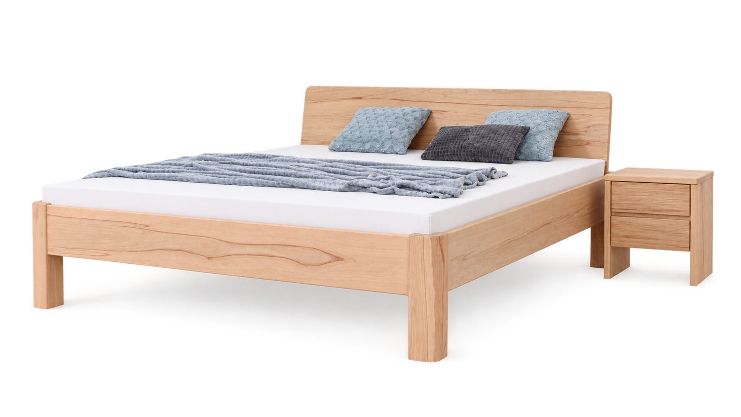 Natur24 Einzelbett Adela Bett 90 x 200 cm Kernbuche Natur Geölt