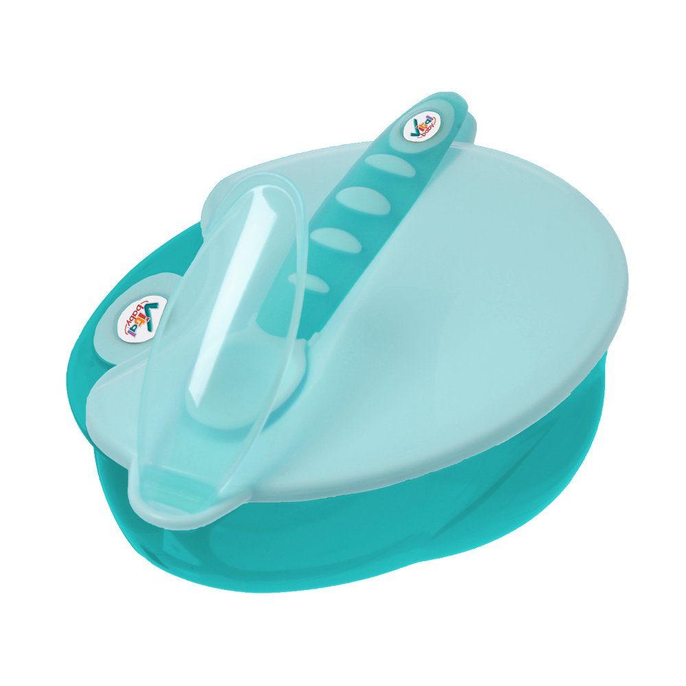 Vital Baby Lunchbox Babys erstes Tellerset mit Deckel und Löffel ab 4 Monaten, Teller/Schale mit Deckel und Löffel