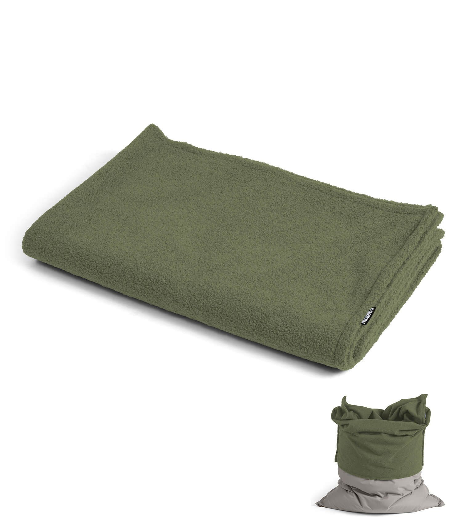 mokebo Sitzsack Das Schäfchen (nur Bouclé Cover), Made in Germany, Bean Bag Überzug, Hülle in Grün, ohne Sitzsack