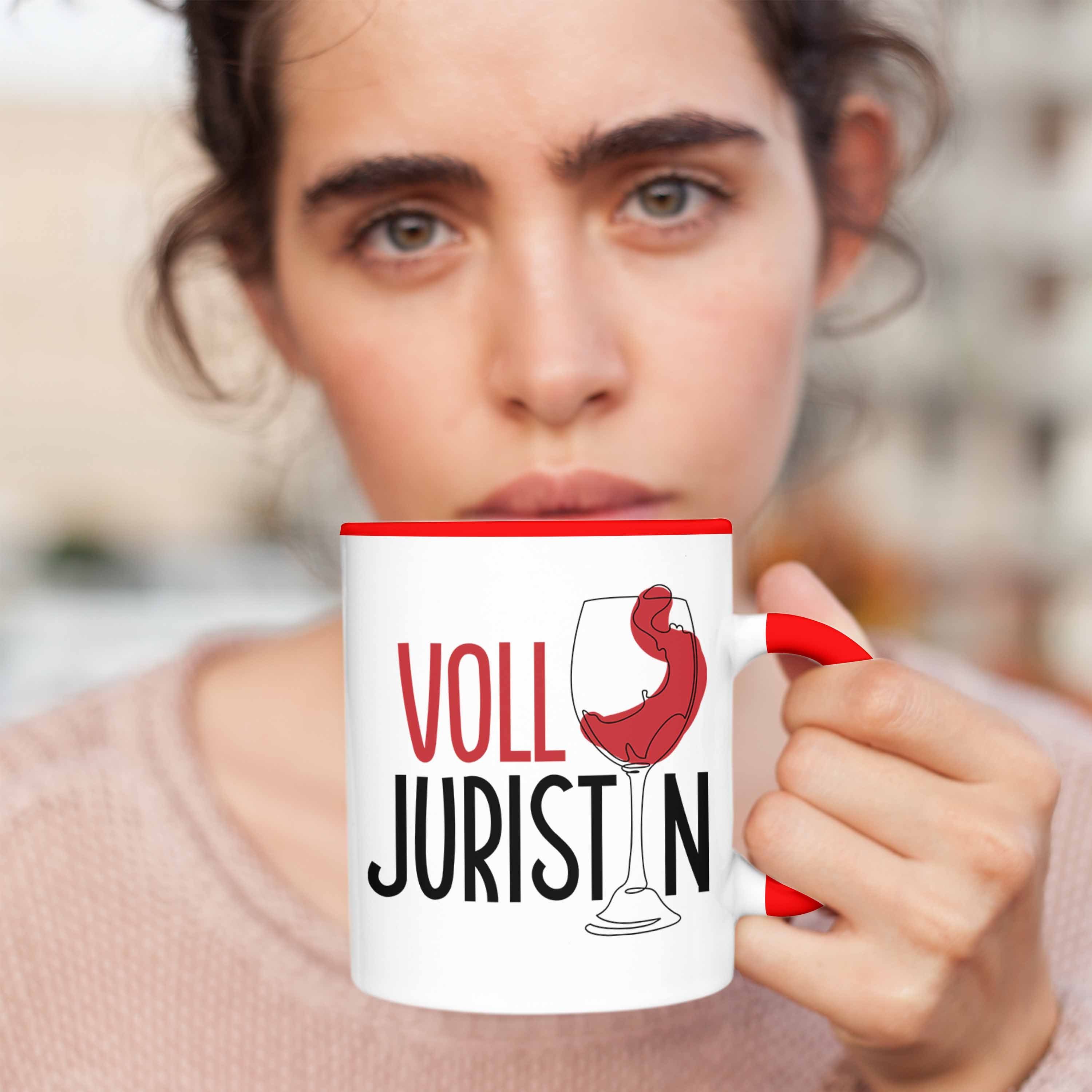 Jura Tasse Trendation Ju Geschenkidee Lustiger Tasse Spruch Wein Volljuristin Geschenk Rot