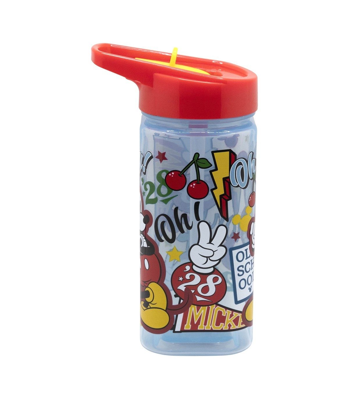 Disney Mickey Mouse Trinkflasche Kinder Wasserflasche 510 ml eckige Trinkflasche für Schule Freizeit