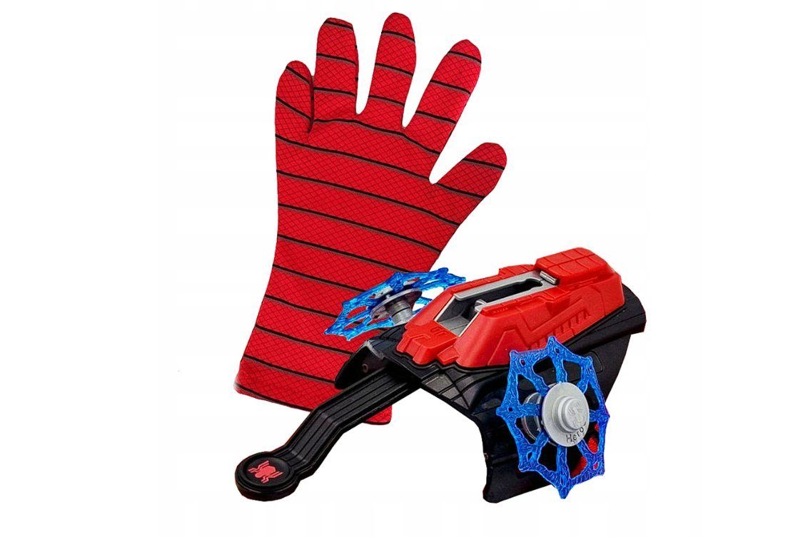 Festivalartikel Verkleidungsmaske Spiderman Kinder-Set: Maske & Handschuh mit Netzwerfer, hochwertig