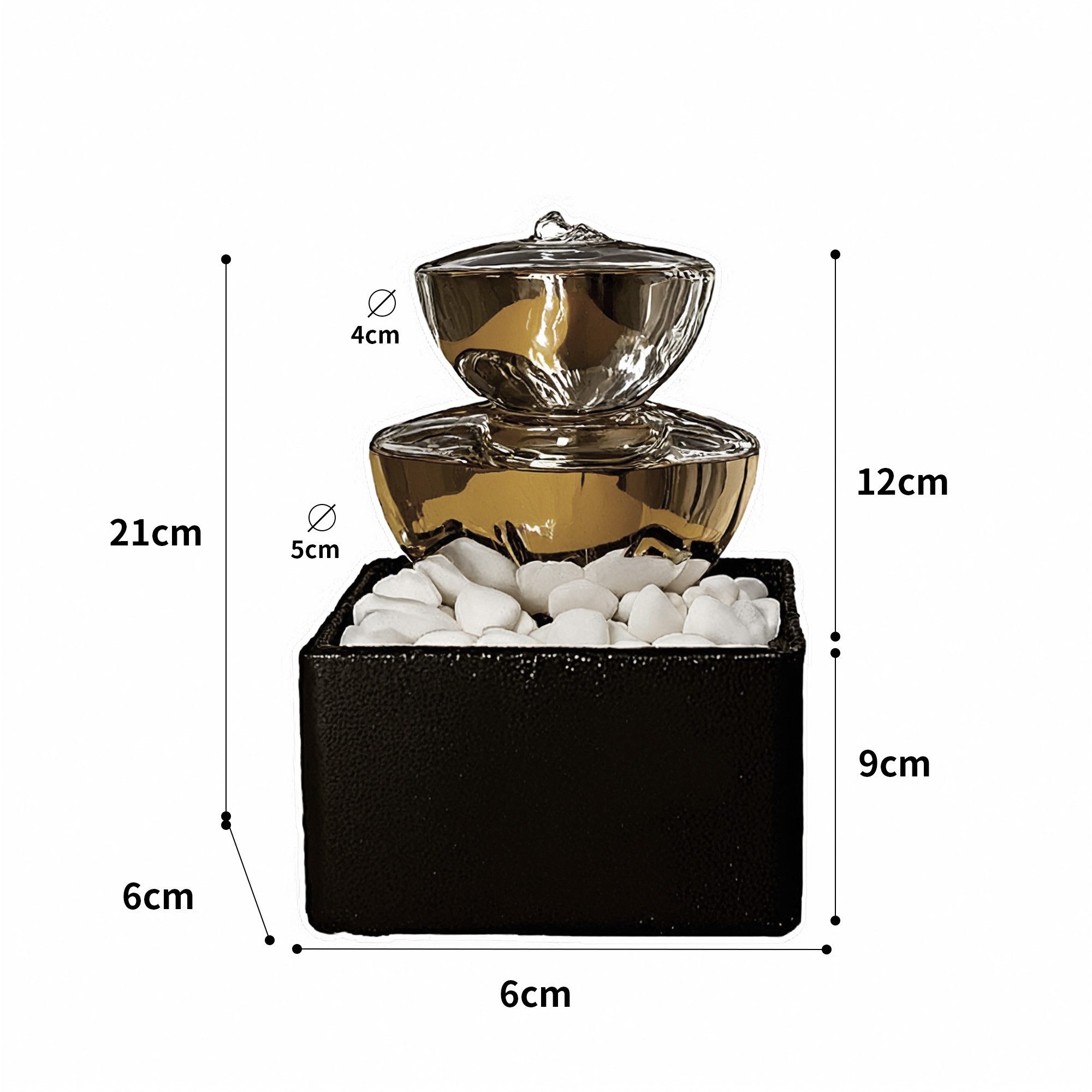 Köhko Zimmerbrunnen Köhko Tischbrunnen 25010 Dekobrunnen aus Edelstahl mit LED-Beleuchtung