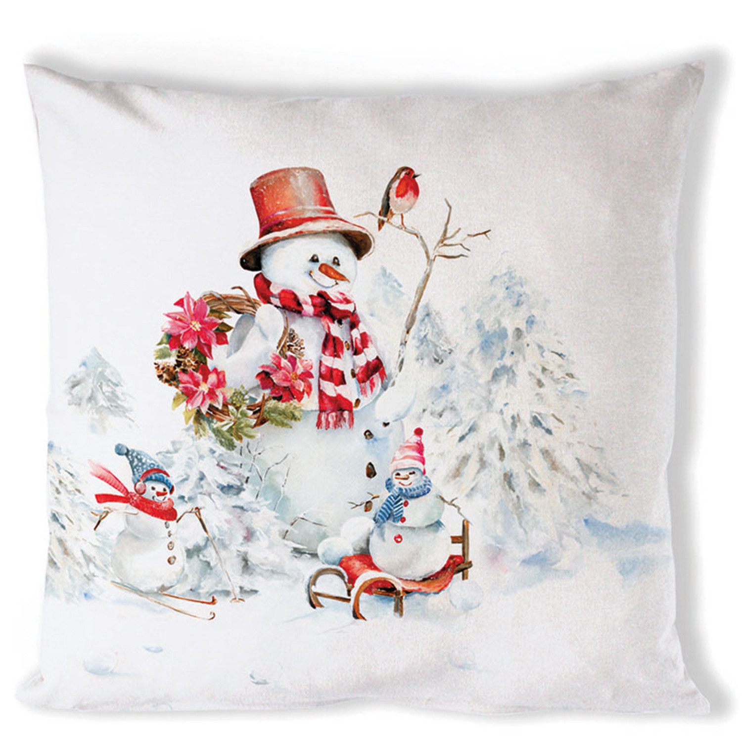 Ambiente® Декоративные подушки Sporty snowmen, Декоративные подушки Подушкиbezüge ohne Füllung Baumwolle 40x40 cm