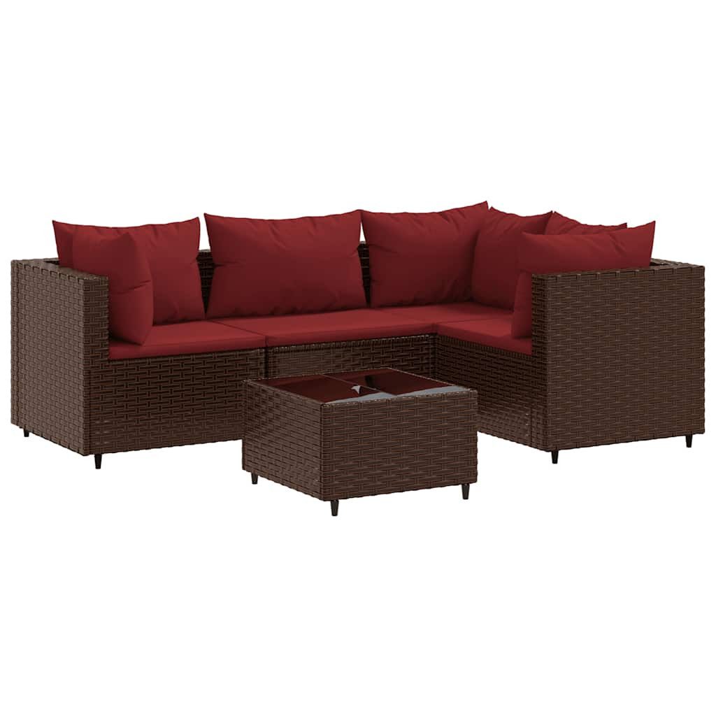 vidaXL Gartenlounge-Set 5-tlg. Garten-Lounge-Set mit Kissen günstig online kaufen