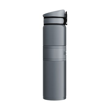 AQUAPHOR Thermoflasche aus Edelstahl 480ml - Edelstahl Trinkflasche GRAU, Hält Ihr Getränk 6 Stunden lang heiß und 6 Stunden lang kalt /