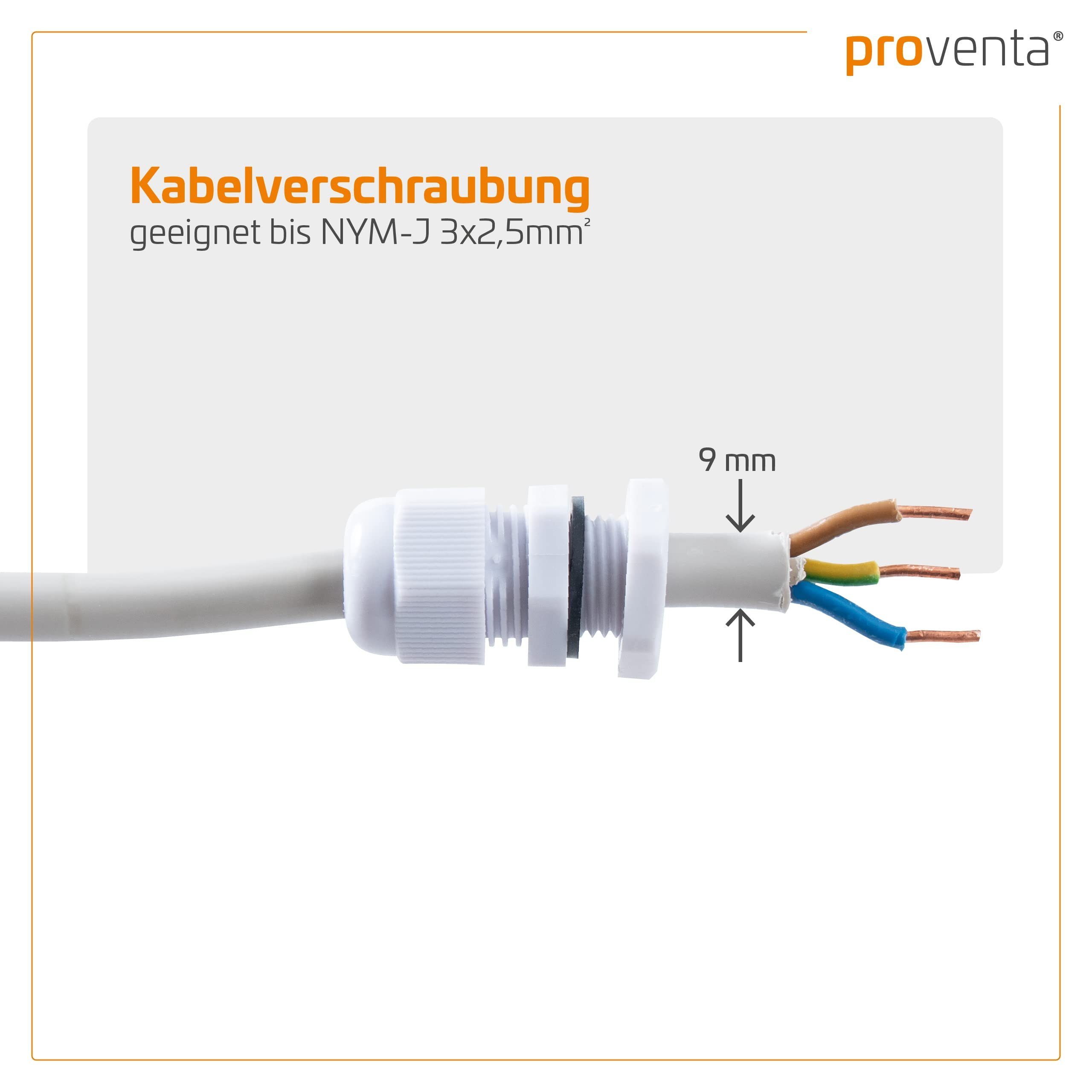 proventa LED Deckenleuchte Feuchtraumleuchte 120 cm, IP65, 2x LED-Röhre, 36 W, 4320 Lumen, Kunststoff