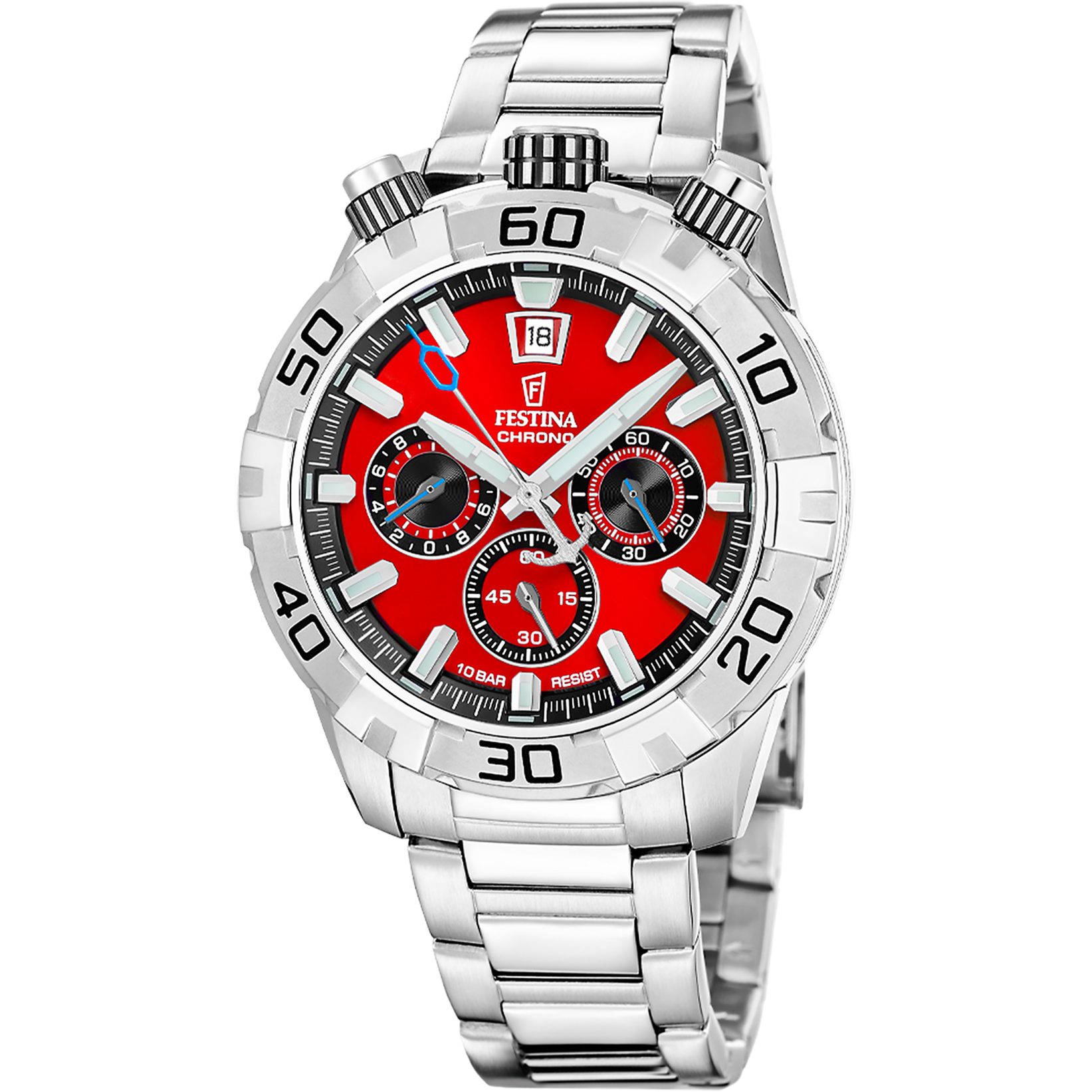 Festina Chronograph The Originals/Diver F20743/5, Quarzuhr, Armbanduhr, Herrenuhr, Edelstahlarmband, analog, Tag