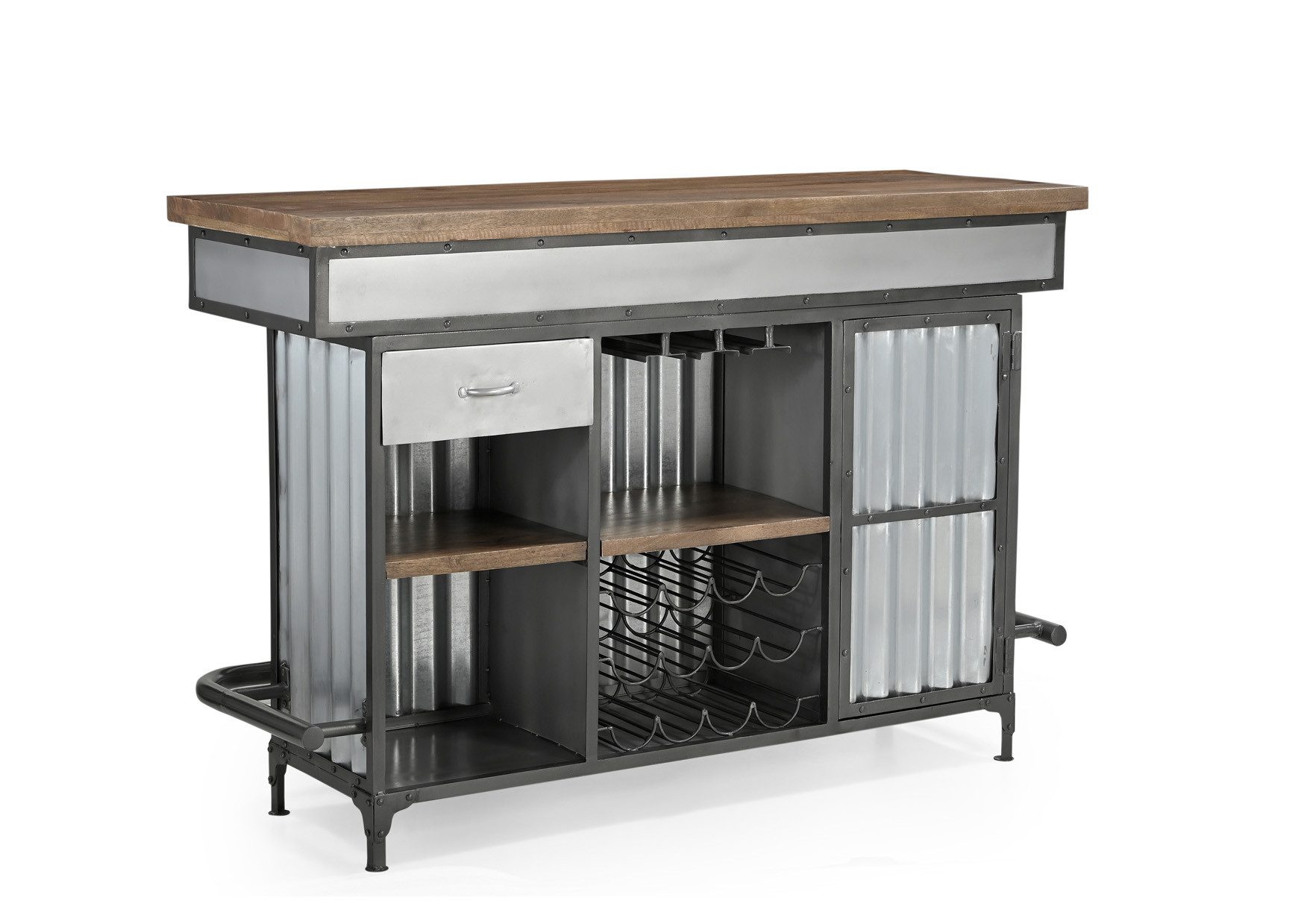 More2Home Barschrank Bartresen/Ladentheke THEKE, Metall/Holz, 160 cm breit