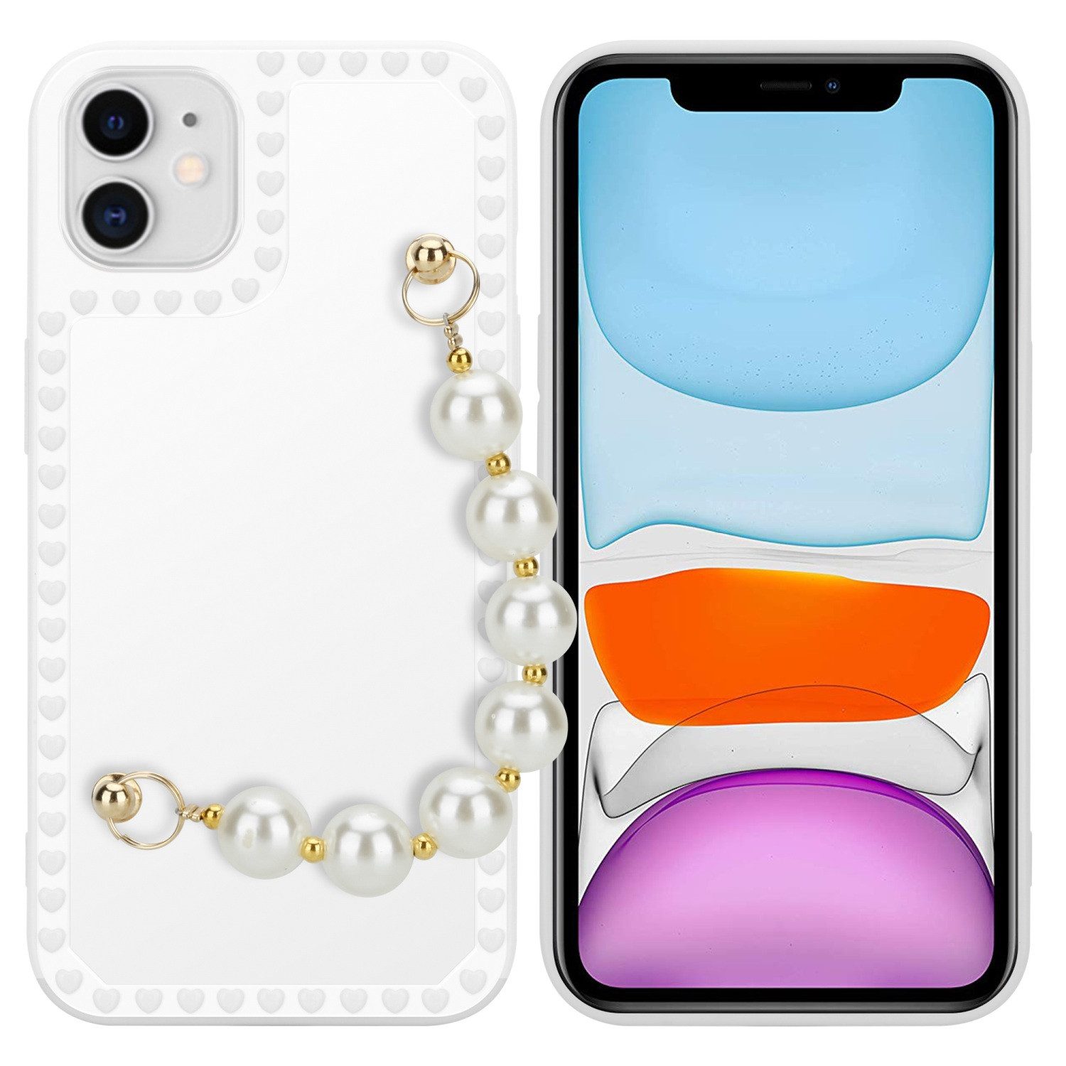 Cadorabo Handyhülle für iPhone 11 Hülle Apple iPhone 11, Schutzhülle - mit Handgelenk Kette - TPU Silikon - Bumper