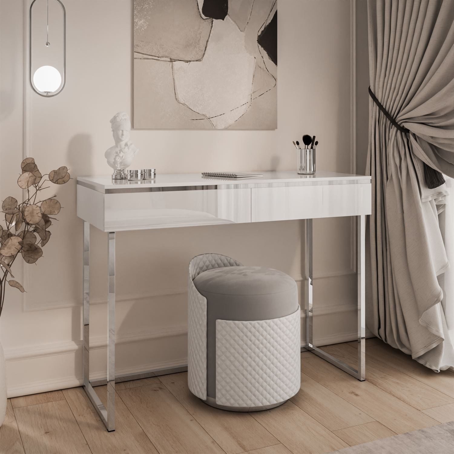 Lookway Konsolentisch AURORA SILVER auf silbernem Gestell (1x Konsole), Bre günstig online kaufen