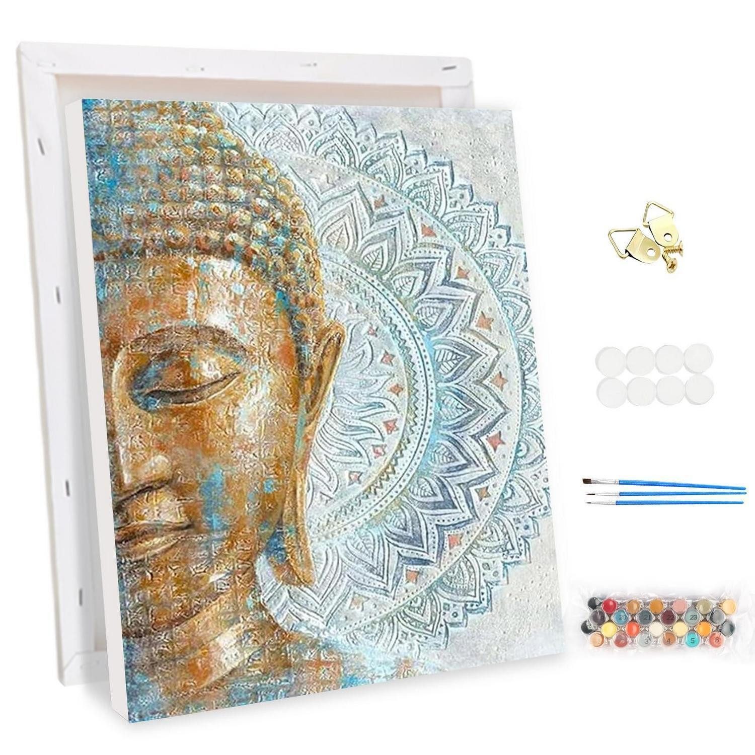 LuxusKollektion Malen nach Zahlen Malen nach Zahlen Erwachsene Gold-Buddha 30x40cm (1-St)
