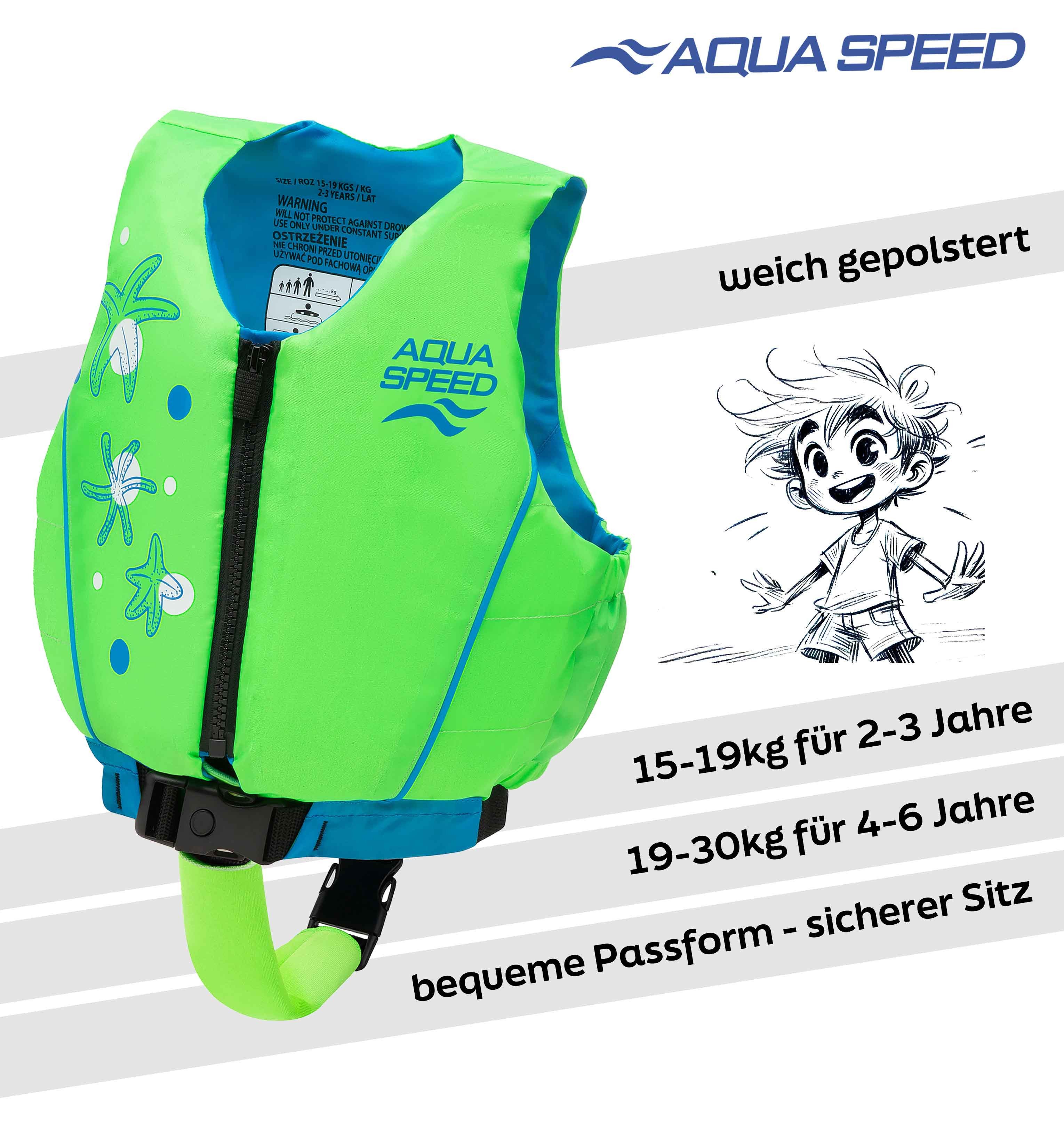 Aqua Speed Auftriebskörper Flytekraft Lernweste für Kinder 15-19 kg Seafoam Green (Bequeme Passform mit weichem Innenmaterial – kein Scheuern oder Drücken), Wei – Bild 2 von 5