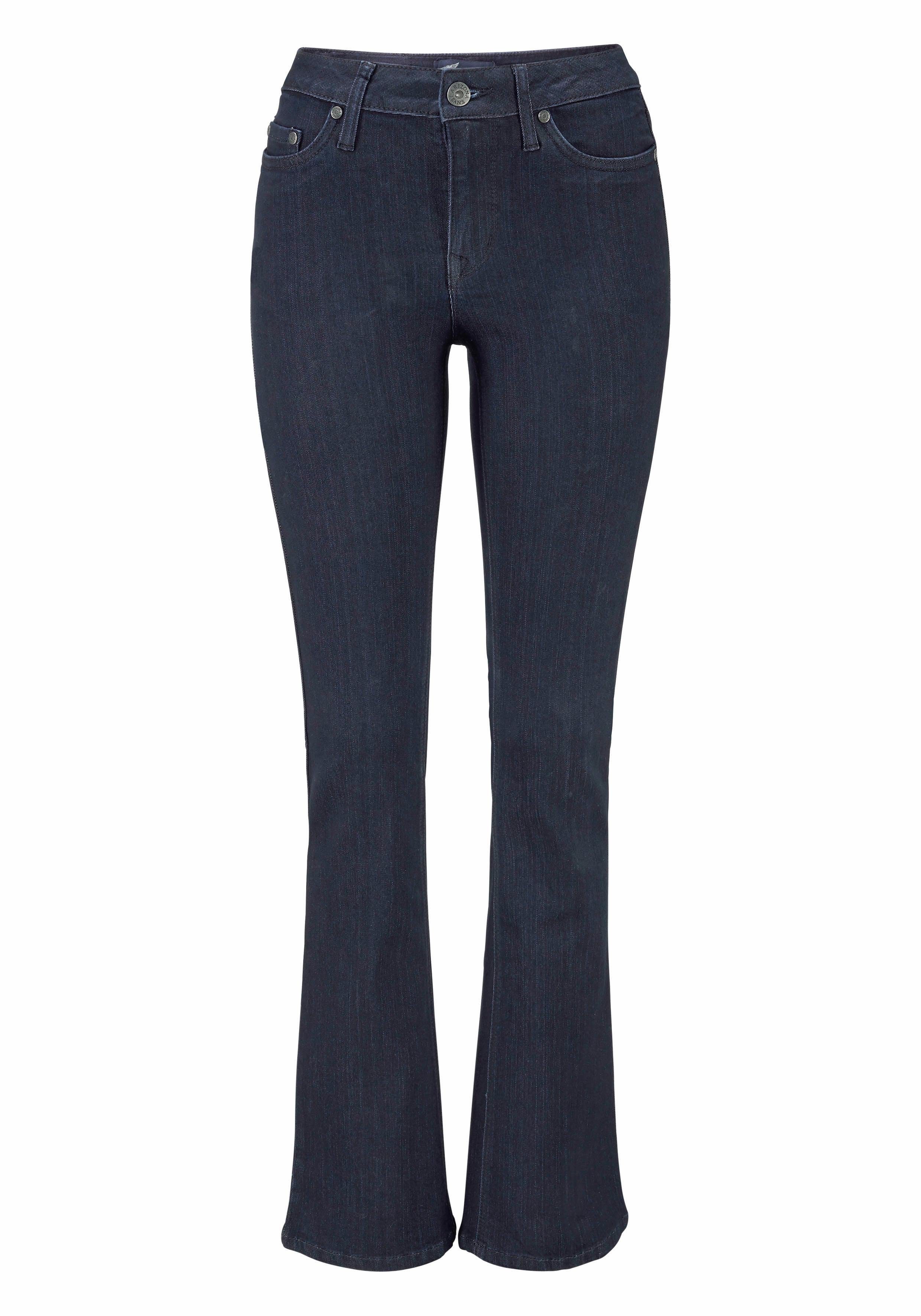 Arizona Bootcut-Jeans Baby Bootcut leicht ausgestelltes Bein, hohe Leibhöhe – Bild 5 von 5