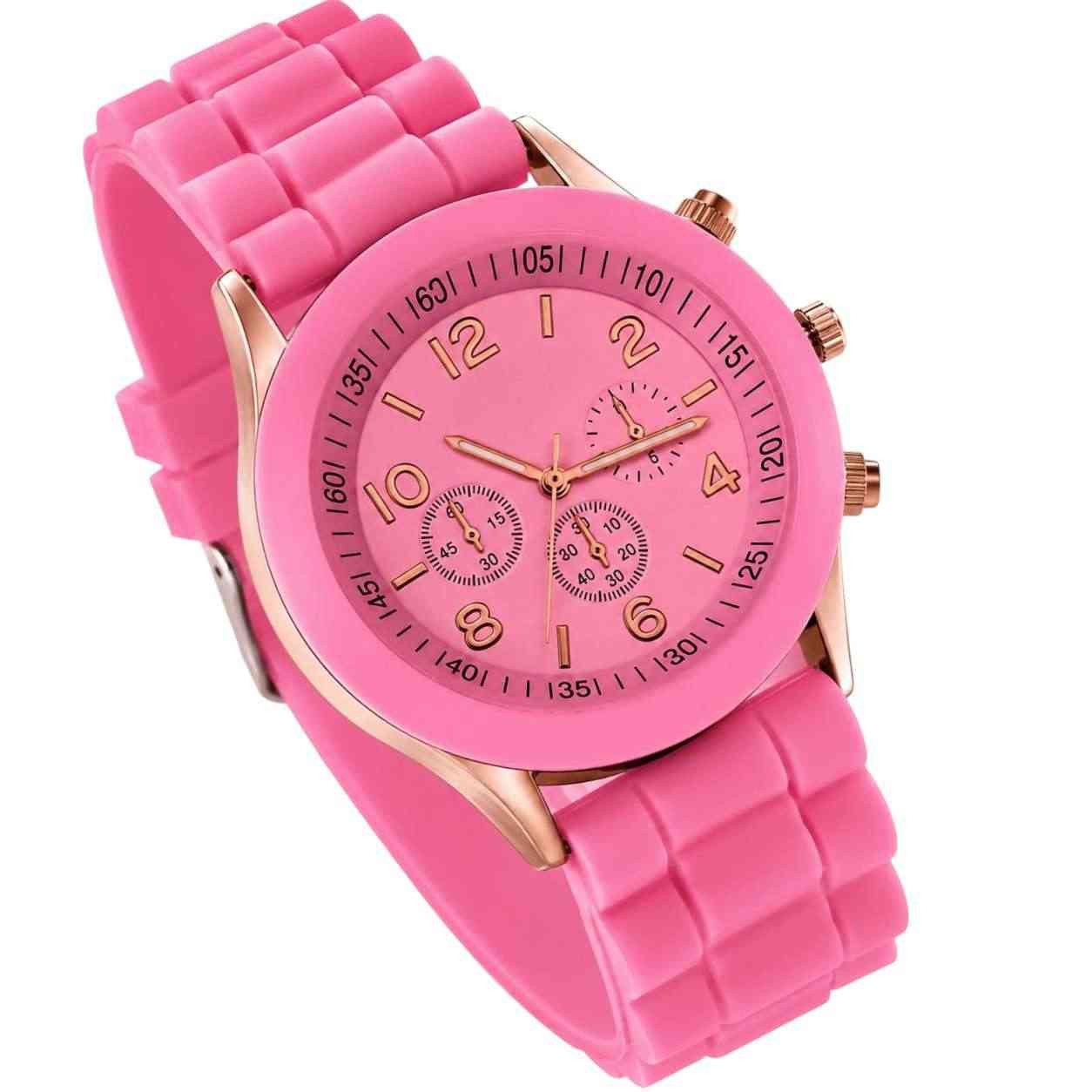 Taffstyle Quarzuhr Damen Uhr Silikon Armbanduhr Chrono Look Roségold leicht elegant, (Modische Damenarmbanduhr mit weichem Silikonarmband, roségoldfarbenen Details und angenehmem Tragekomfort in verschiedenen Farben)