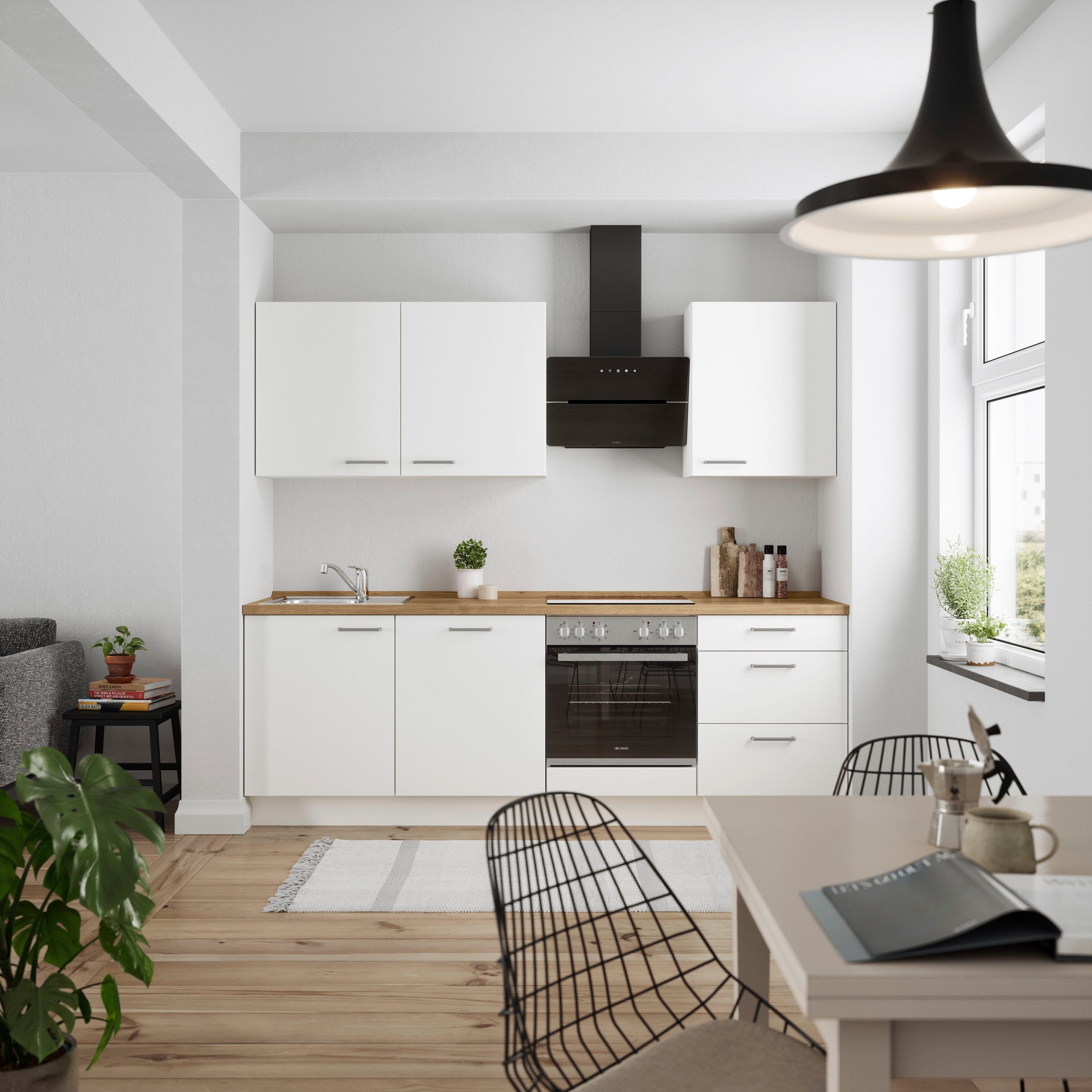 nobilia® Küchenzeile "Touch II", NEU: individuell anpassbar mit gratis Profi-Beratung, vormontiert, Breite 240 cm, Ausrichtung wählbar, wahlw. mit E-Geräten