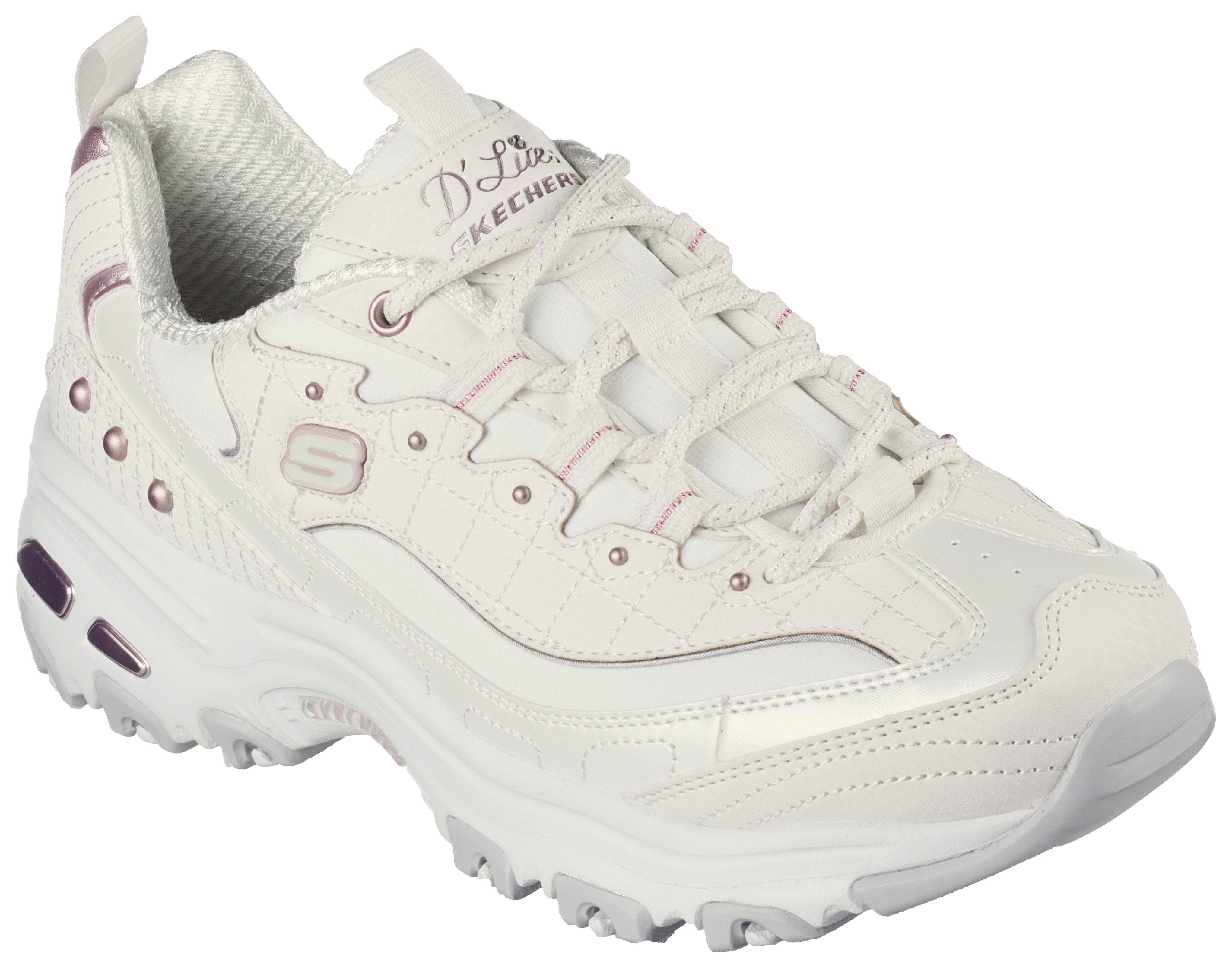 Skechers D'LITES Sneaker mit schönen Metallic-Details weiß-lavendel | 