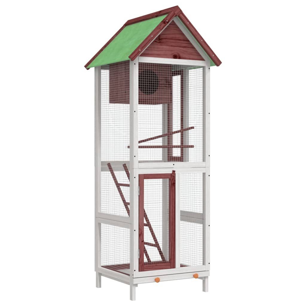 vidaXL Voliere, Mokka 60x58,5x160 cm Massivholz Kiefer