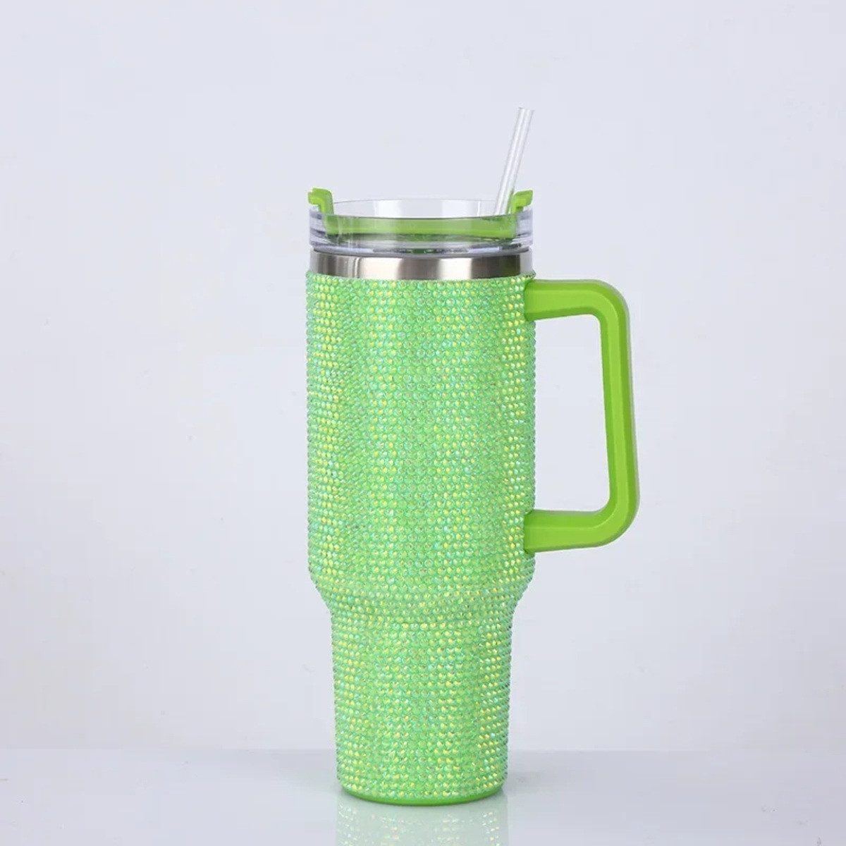 Nagham Ghazal Aswad Coffee-to-go-Becher Diamond Design Thermobecher 40oz Edelstahl Isolierbecher Glitzer, Doppelwandige IsolierungMit Griff, Großes Fassungsvermögen