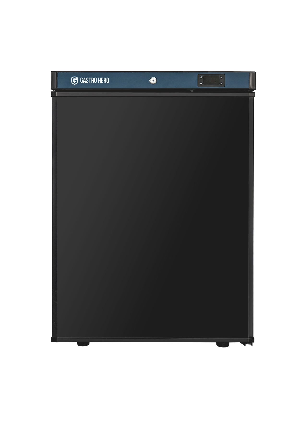 GastroHero Vollraumkühlschrank Lagerkühlschrank ECO 200 Schwarz 129 Liter Umluftkühlung LKSE200B, 83.5 cm hoch, 60 cm breit, platzsparende Kühllösung für Bars, Cafés und Profiküchen