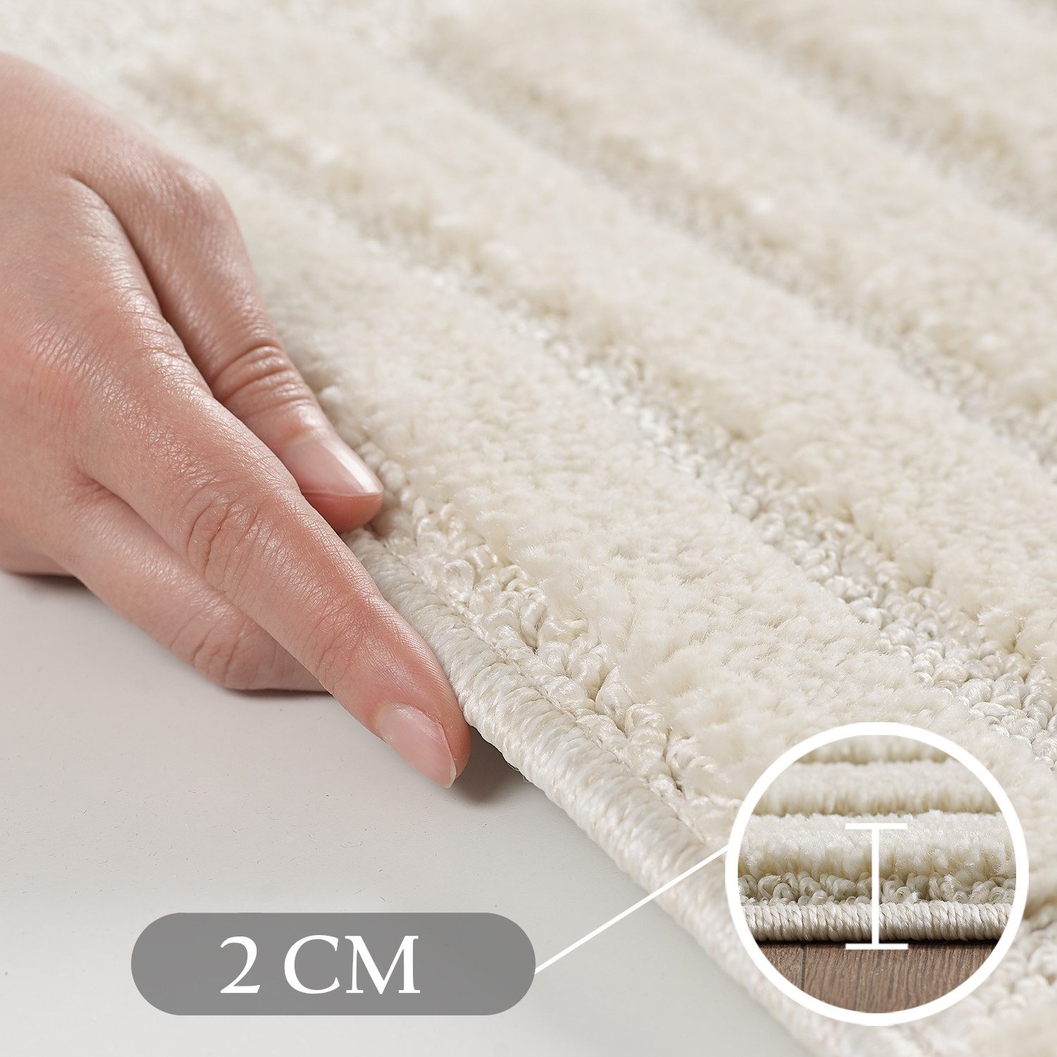 SIMPEX24 Designteppich Skandinavischer Boho, Rund, Höhe: 8 mm, Teppich Wohnzimmer, Schlafzimmer, Gästezimmer