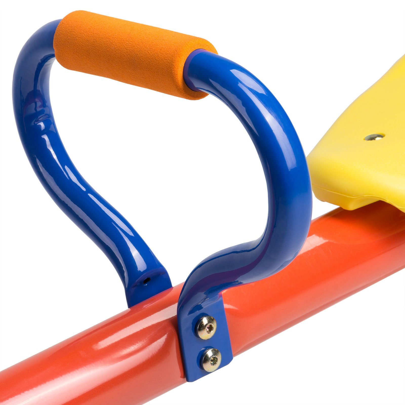 Spielwerk Einzelschaukel Wippe, für Kinder 70kg max 360° Drehbar Haltegriffe Gartenwippe Kinderwippe
