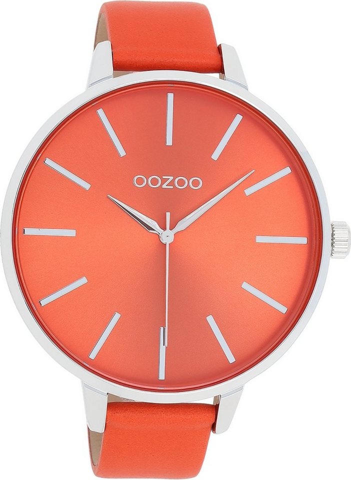 Große Analog, Damenuhr OOZOO Timepieces Damen Lederarmband, für Oozoo Miyota Quarzlaufwerk Quarzuhr extra Fashion-Style, hochwertigem groß 48mm) (ca. rund, Armbanduhr mit Uhr Damen