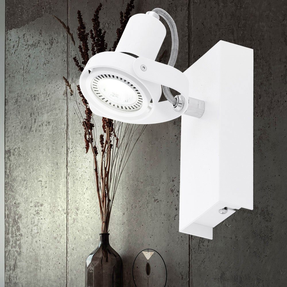 EGLO LED Wandleuchte, weiß Spot Wand Zimmer verstellbar Strahler ALU LED inklusive, Leuchtmittel Wohn Leuchte Warmweiß