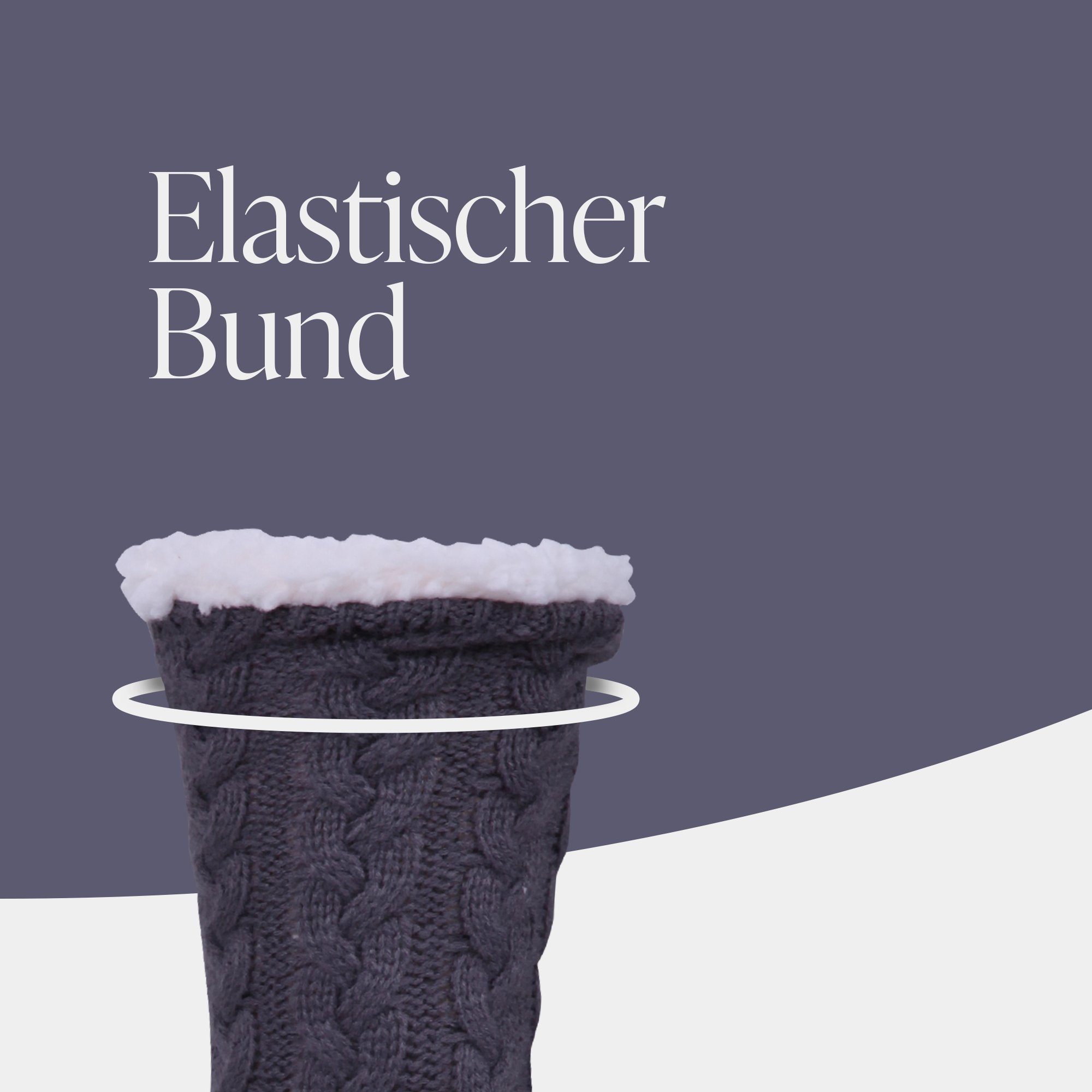 Bestlivings ABS-Socken Hüttensocken 36-42 (1-Paar) Haussocken Stoppersocken mit Teddyfutter, Hüttensocken plüschig Socken