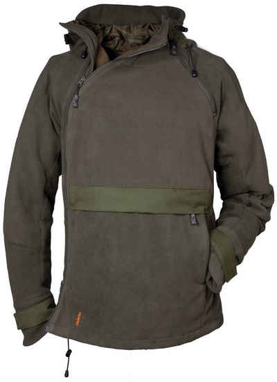 Hubertus® Hunting Kapuzenpullover Fleece-Windblocker Jagdpullover mit Kapuze warm gefüttert oliv/grün NE