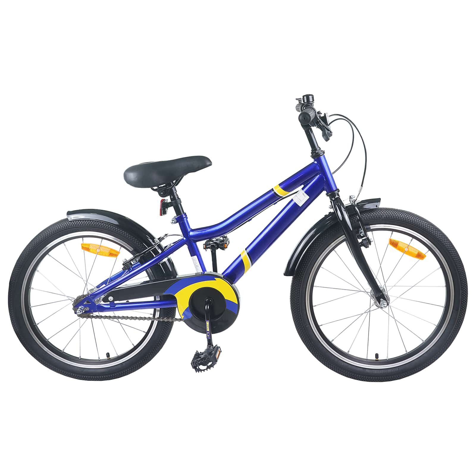 vidaXL Kinderfahrrad 146,5 x 54 x 86 cm Kinderfahrrad 22 Zoll für 7-12 Jahre alt Blau Schwa
