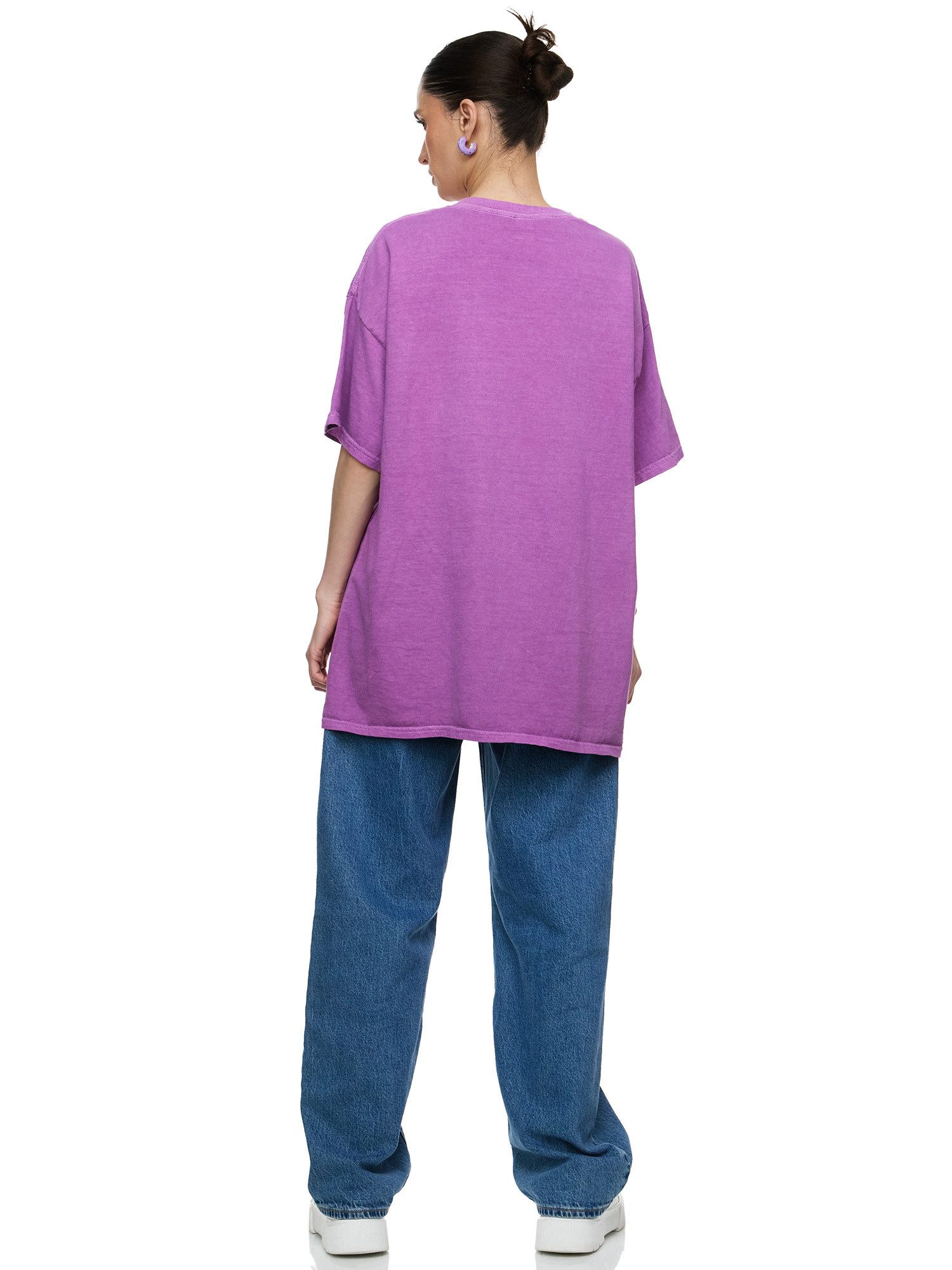 Worldclassca T-Shirt Worldclassca Oversized Print OUT OF OFFICE T-Shirt lang Oberteil PRINT - OUT OF OFFICE - SLOW LIVING BY THE SUN