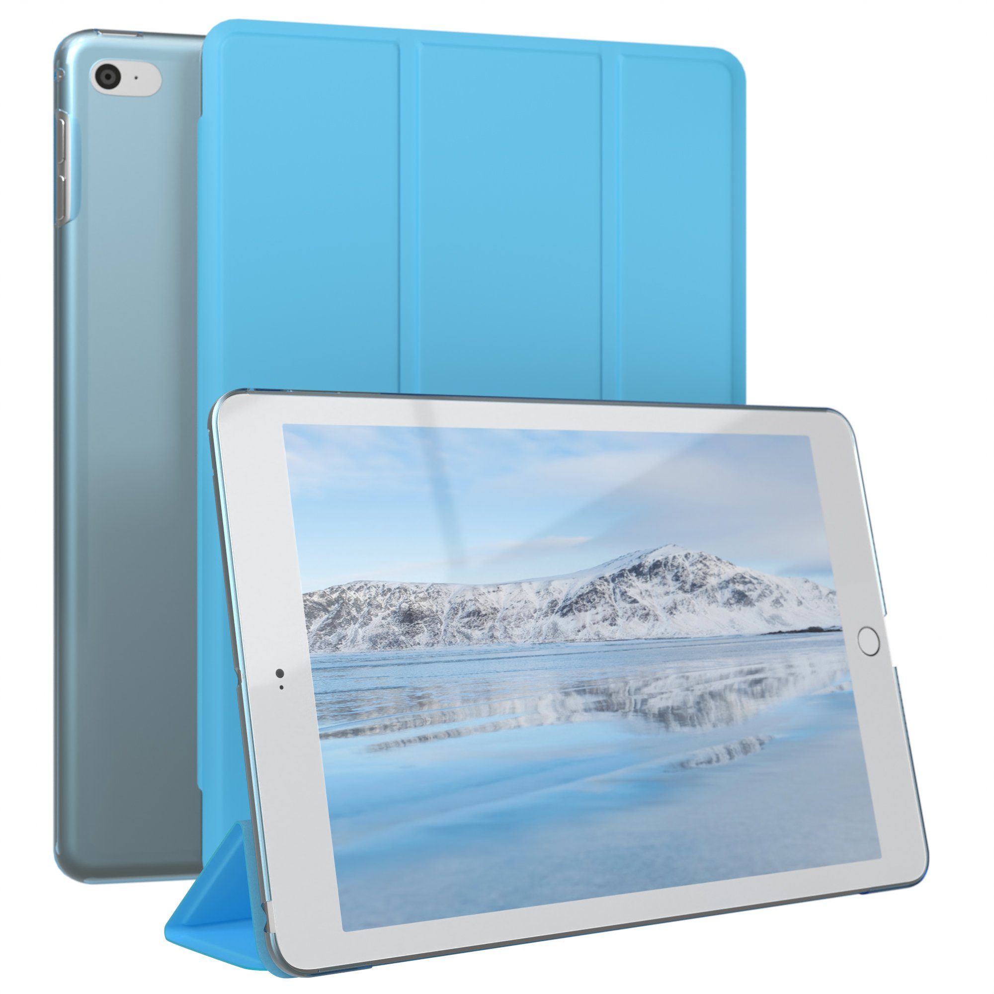 EAZY CASE Tablet-Hülle Smart Case für Apple iPad Mini 4. / 5. Generation 7,9 Zoll, Klapphülle mit Standfunktion Tablet Hülle Book Case kratzfest Hellblau