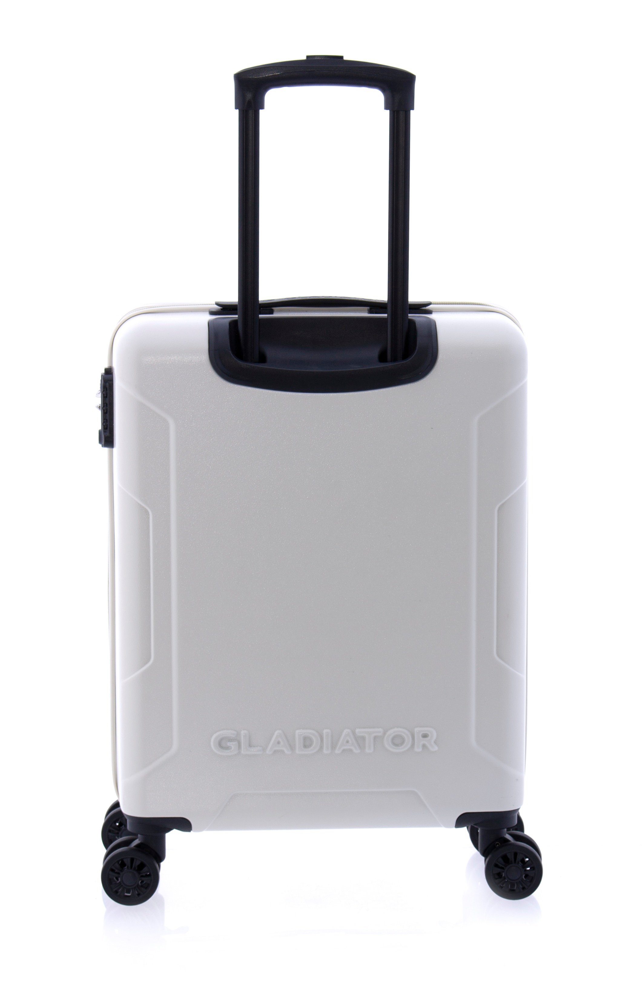 GLADIATOR Hartschalen-Trolley 68 4 Koffer-Set Farben Rollen 2-tlg. 4 cm, TSA, weiss 55 