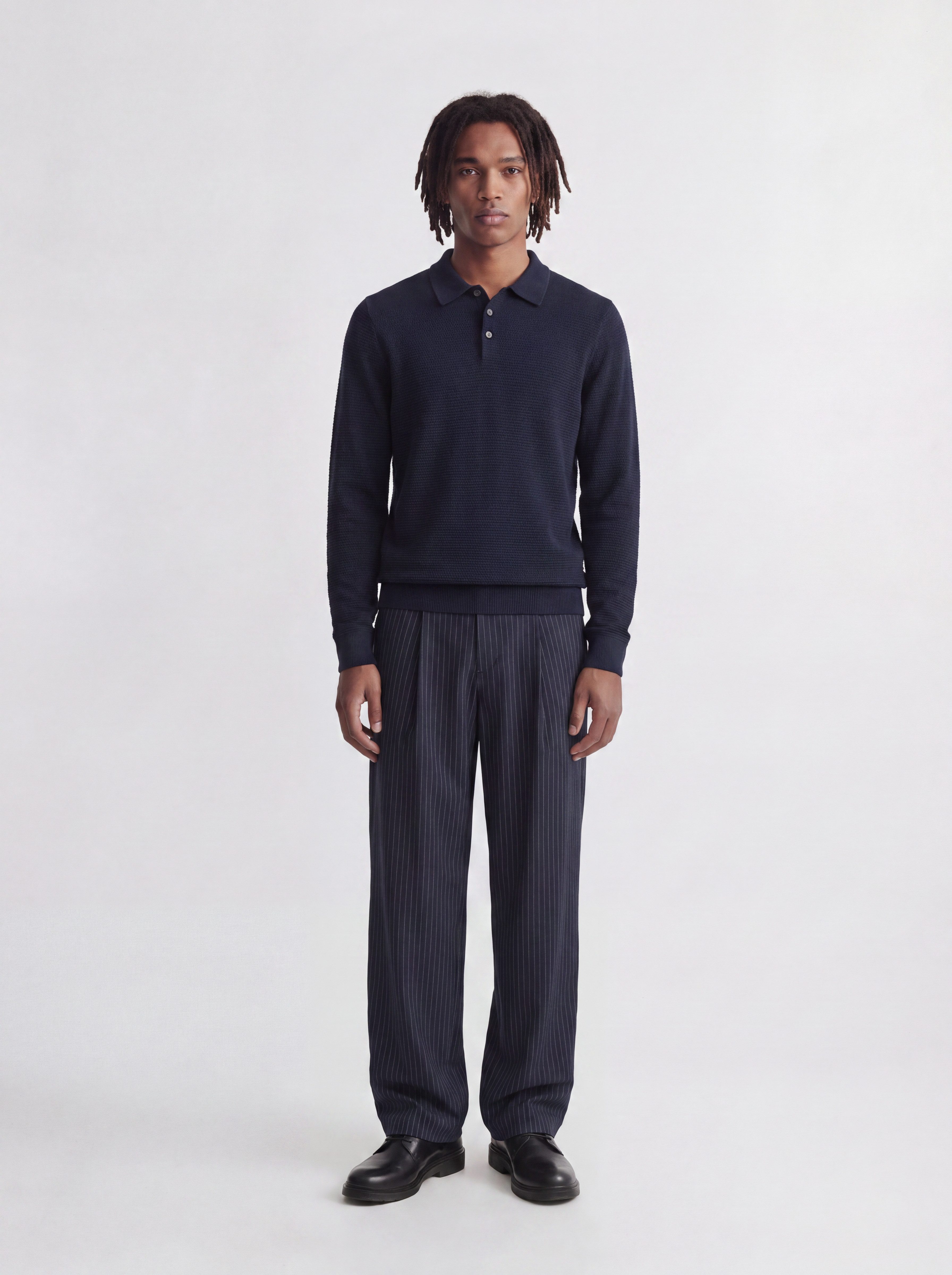 Jack & Jones Polokragenpullover JPRBLURILEY KNIT POLO LS Baumwolle – Bild 2 von 5