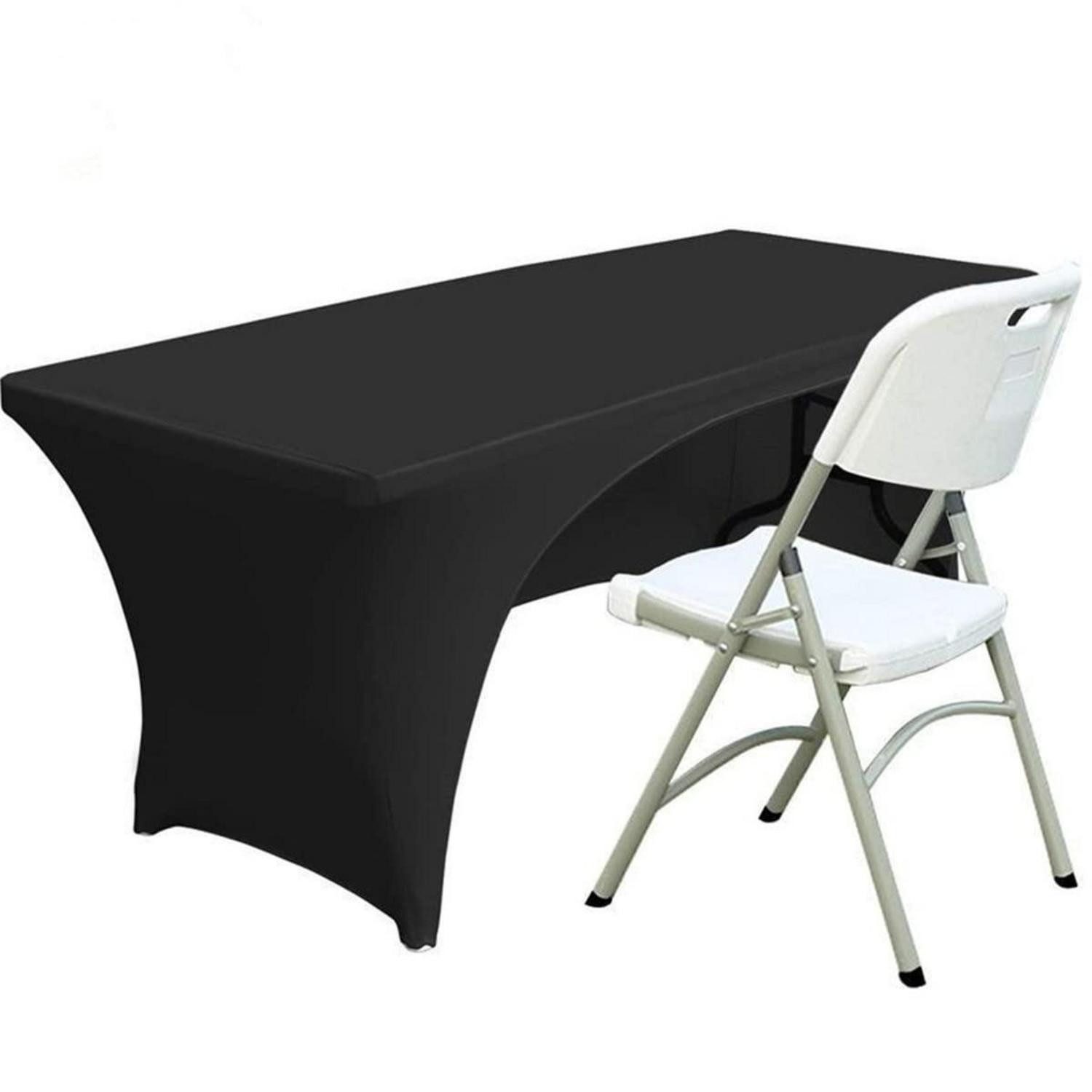 LuxusKollektion Tischdecke Spandex Tischdecke 120x60cm Schwarz (1-tlg)