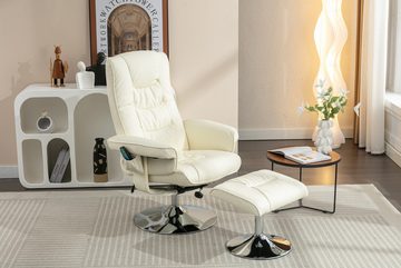 REDOM Massagesessel Massagestühle mit Hocker (mit 5-Punkte-Massagegerät;für Wohnzimmer Schlafzimmer), 5 Vibrationspunkte Massagegerät, 79x79x106cm