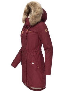 Ragwear Winterjacke Tawny stylischer Winterparka mit großer Kapuze und Kunstfellkragen