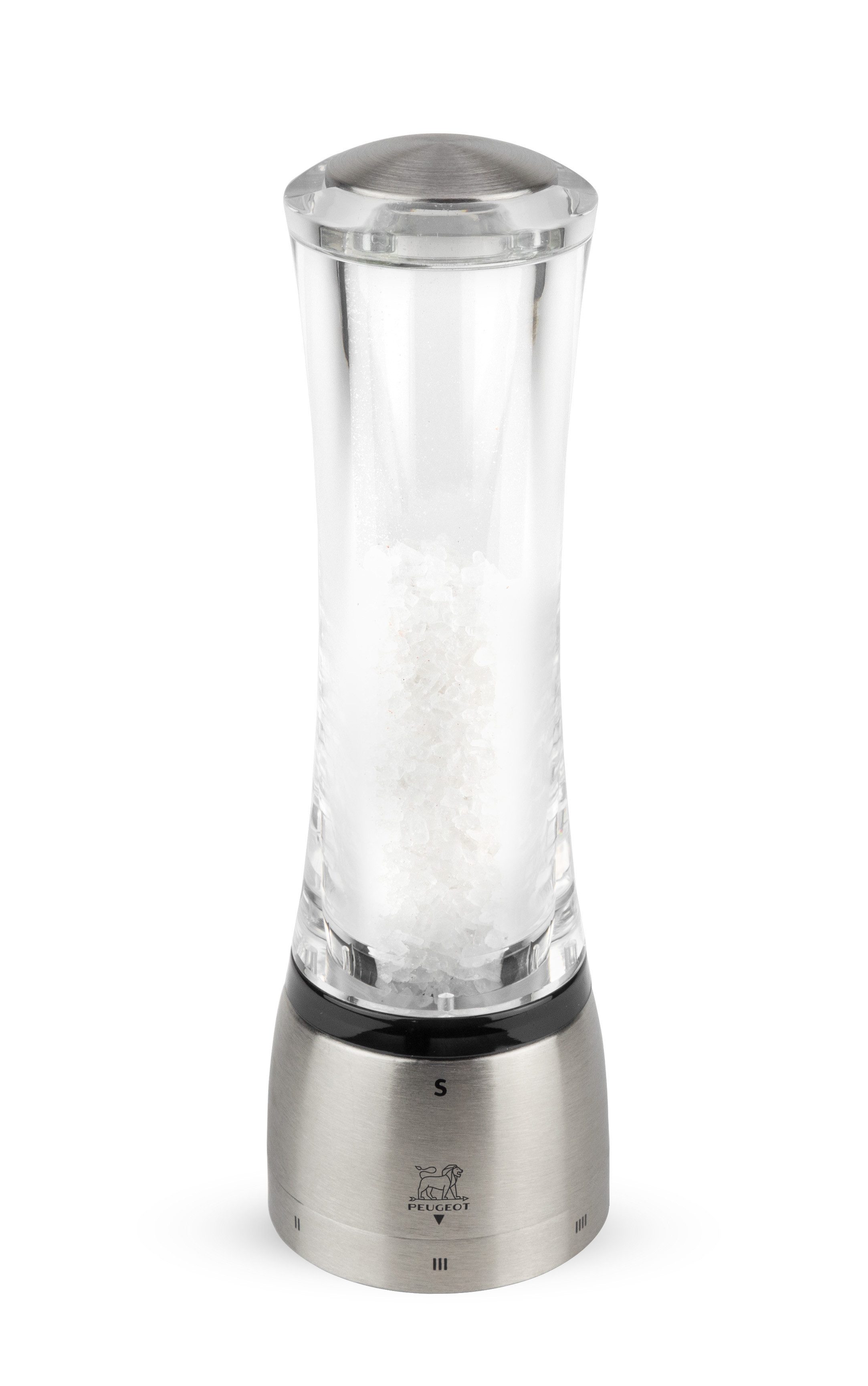 PEUGEOT Salzmühle DAMAN 21cm Acryl Edelstahl uSelect Zirkonia-Mahlwerk Gewürze Manuell