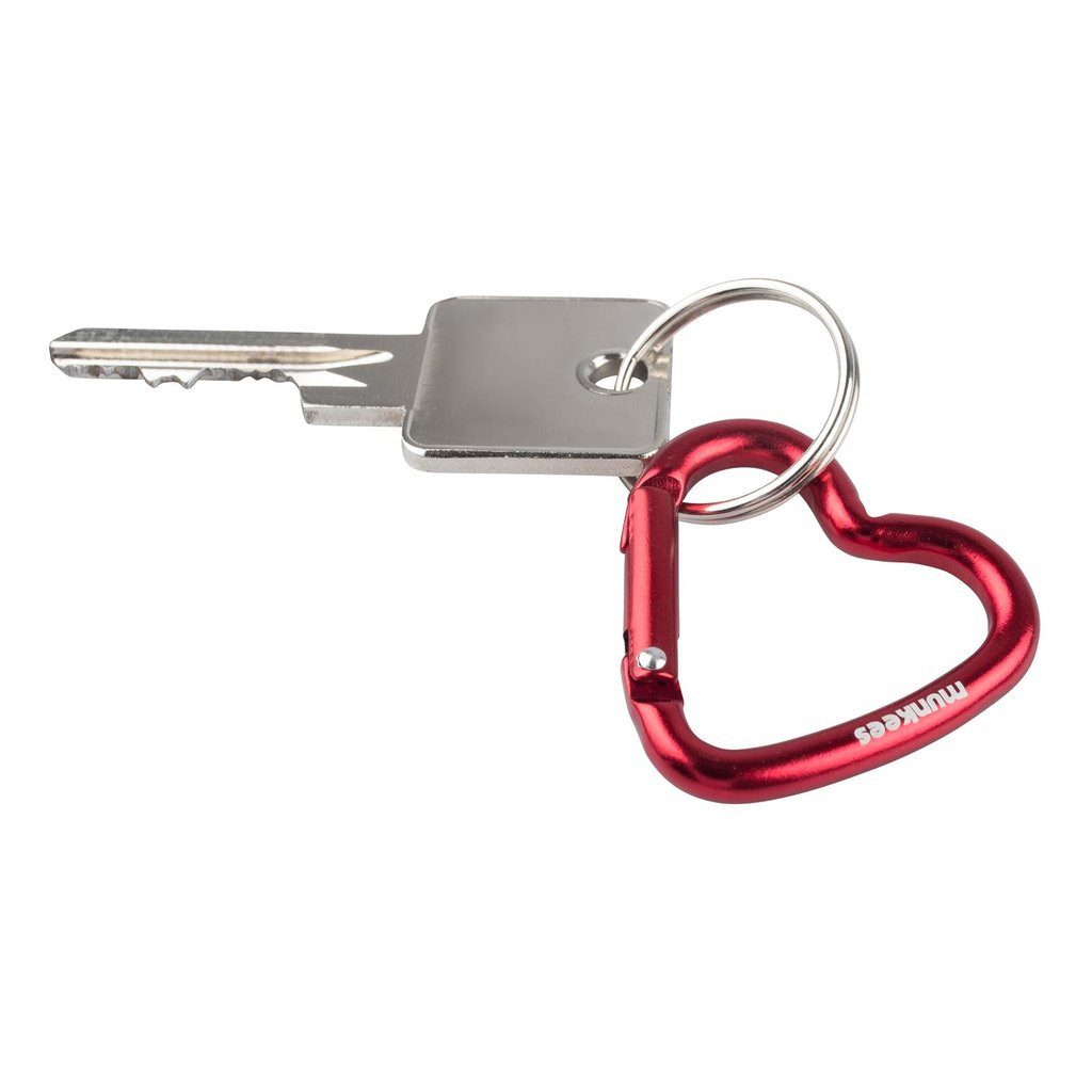 Munkees Karabiner Mini Herz-Clip 2er-Set, rot, (Set, 2 St), kompakt, leicht, Herzform