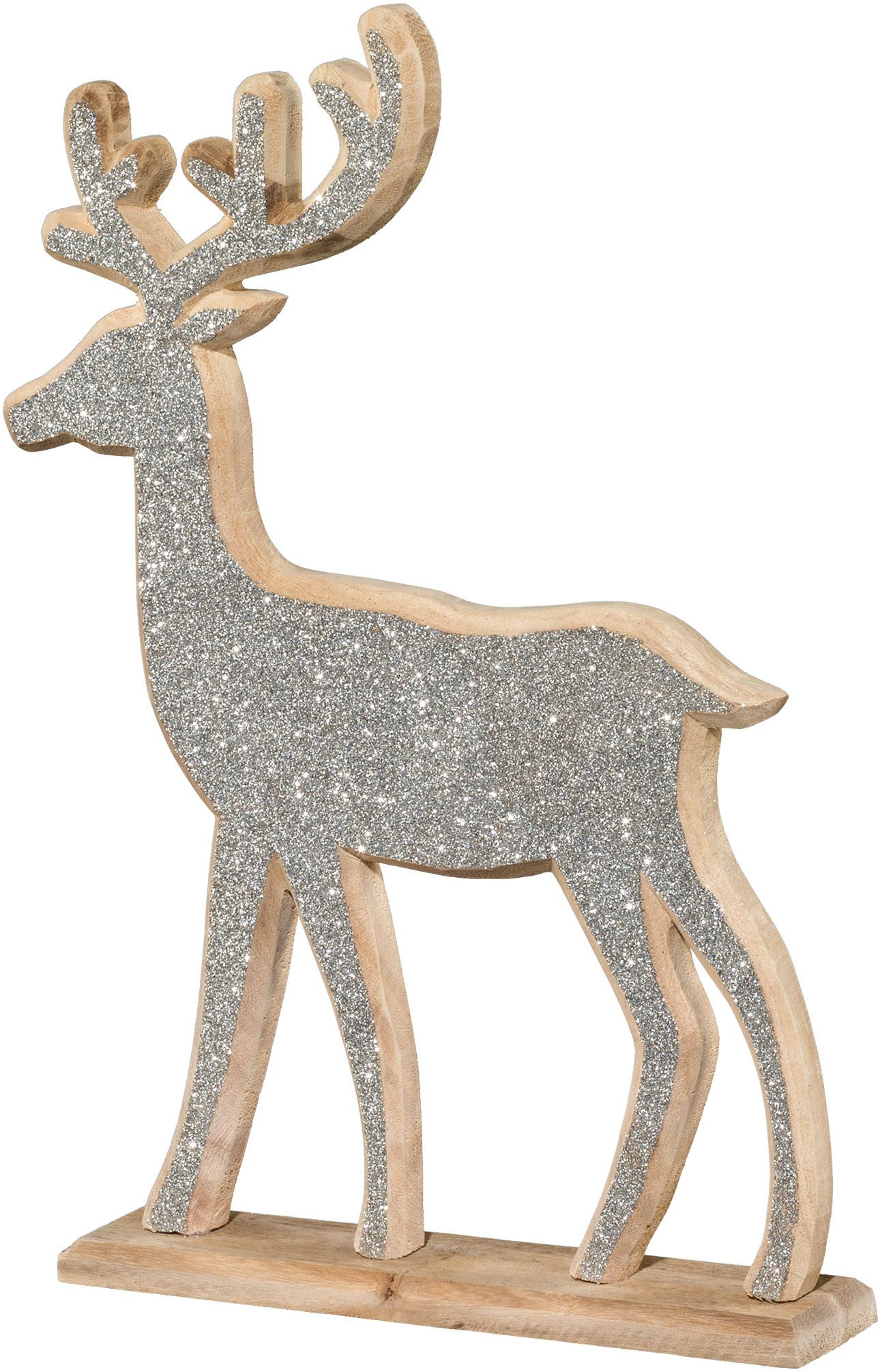 Creativ home Weihnachtsfigur Tannenbaum und Hirsch (2 St), mit Glitter
