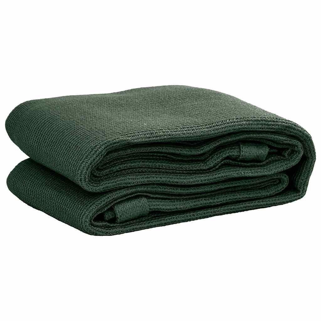 furnicato Outdoorteppich Zeltteppich 200 x 200 cm Dunkelgrün aus hochdichtem Polyethylen, Höhe: 1 mm, Wetterbeständige Bodenmatte mit Ösen und atmungsaktiver Oberfläche