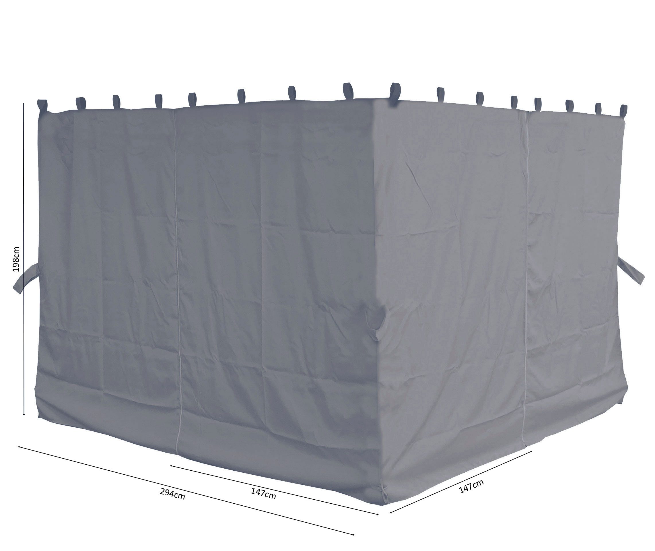 Quick Star Pavillonseitenteil Seitenwand-Set Firenze Grau, günstig online kaufen